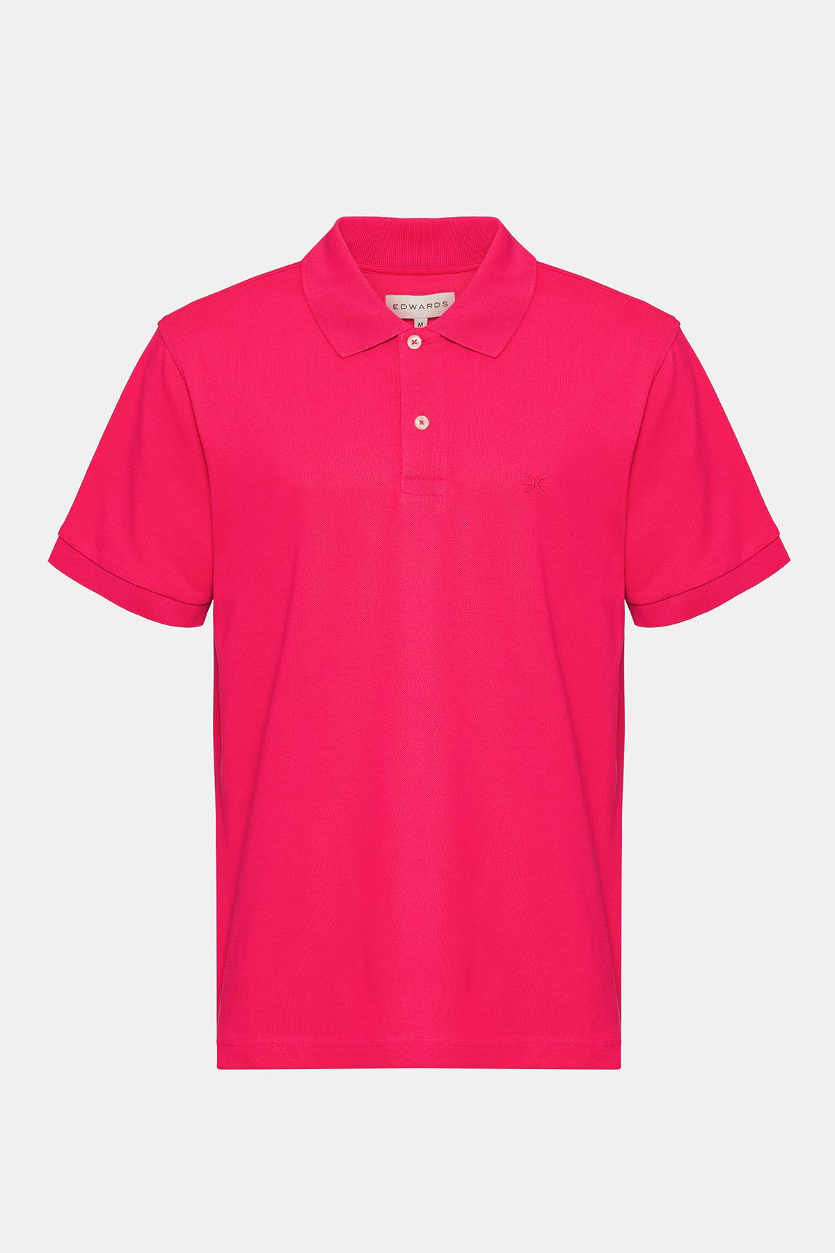 Erkek Koyu Pembe Kısa Kollu Polo Yaka T-Shirt