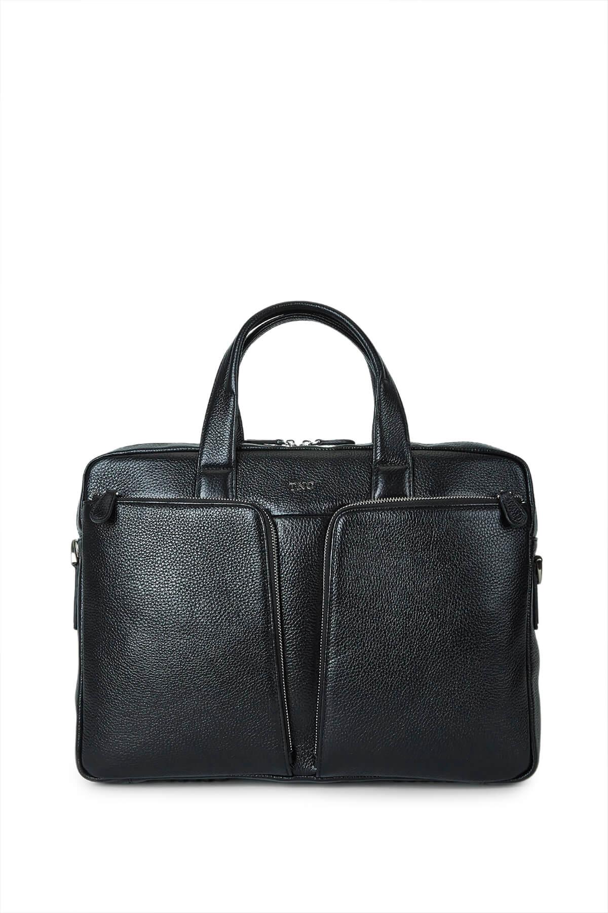 Tamer Tanca Erkek Hakiki Deri Siyah Evrak Çantası