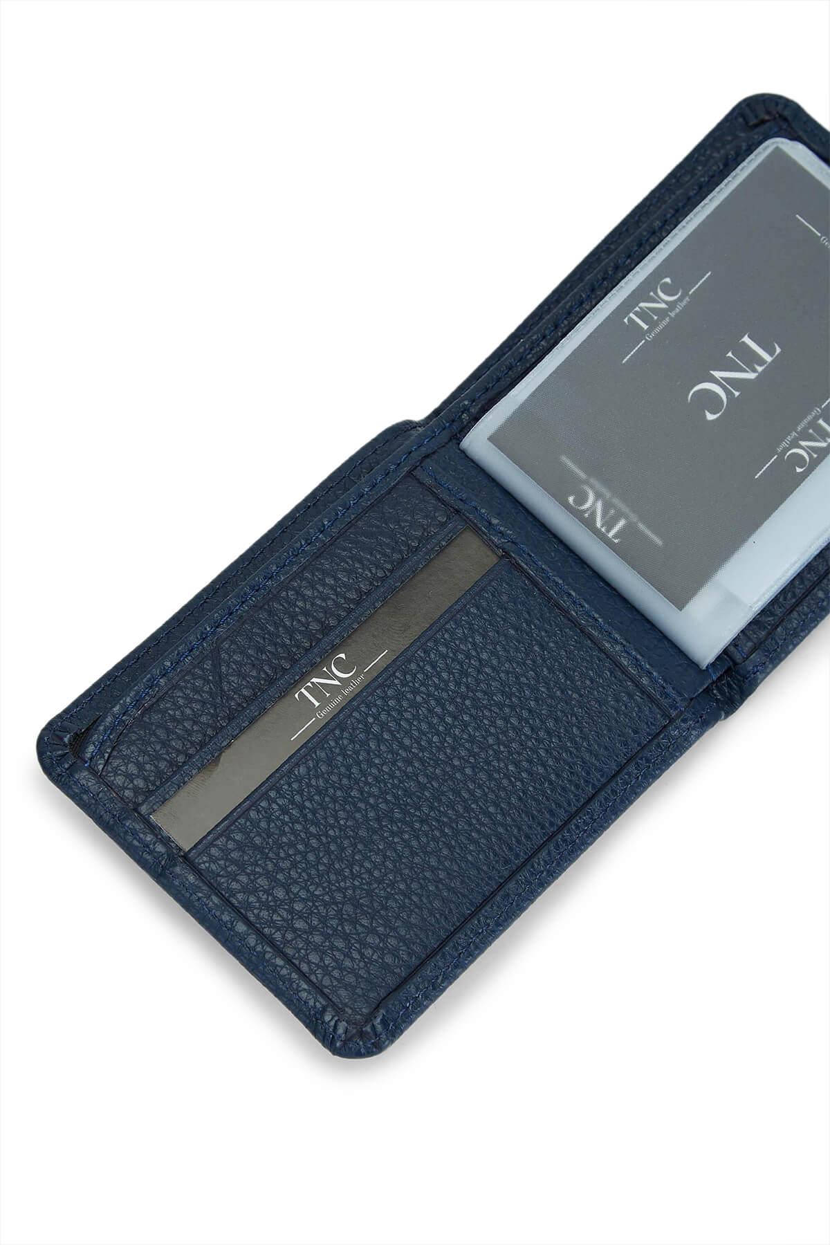 Tamer Tanca Erkek Hakiki Deri Lacivert Cüzdan Cuzdan