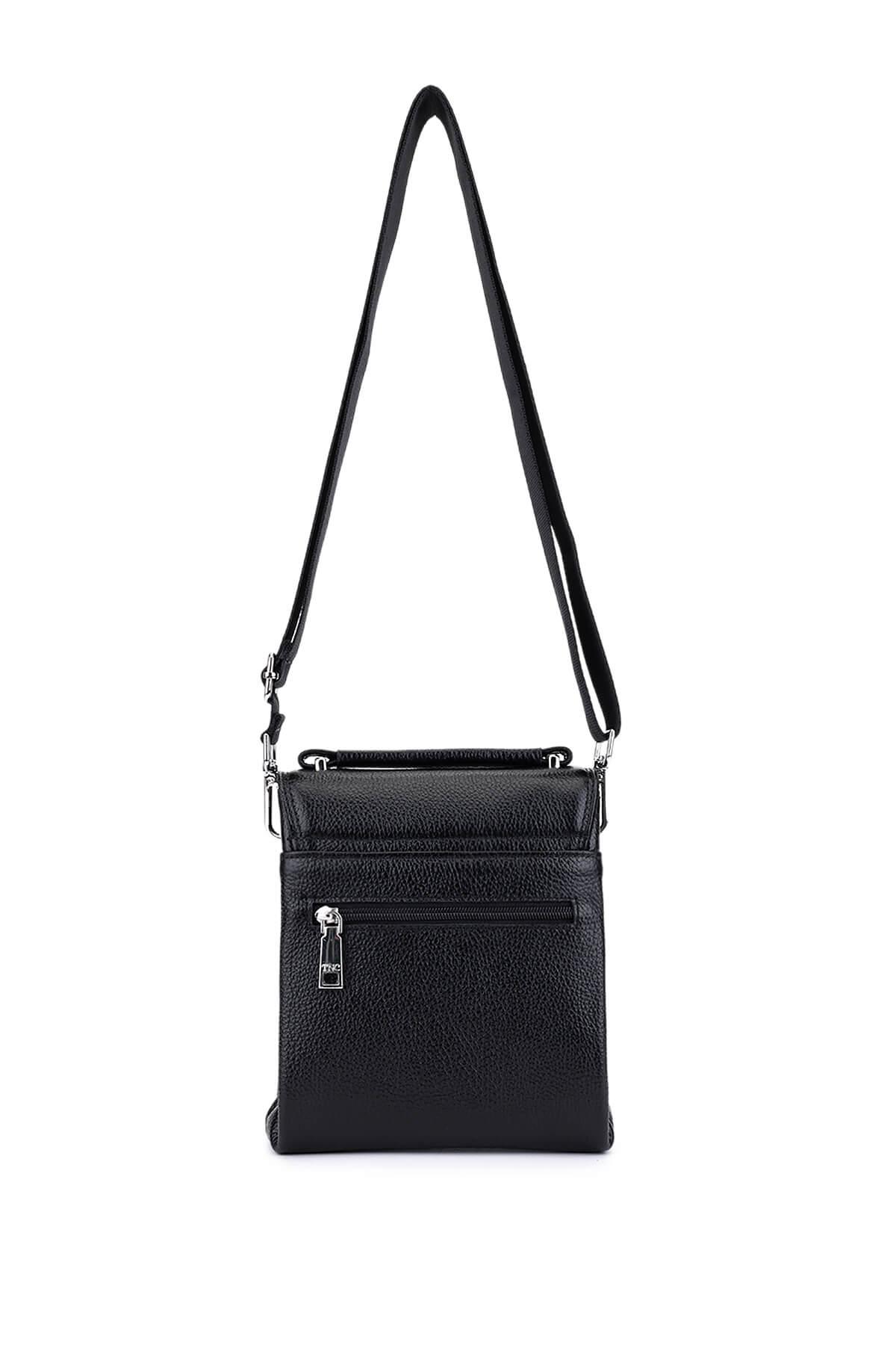 Tamer Tanca Erkek Hakiki Deri Siyah Postacı Çanta