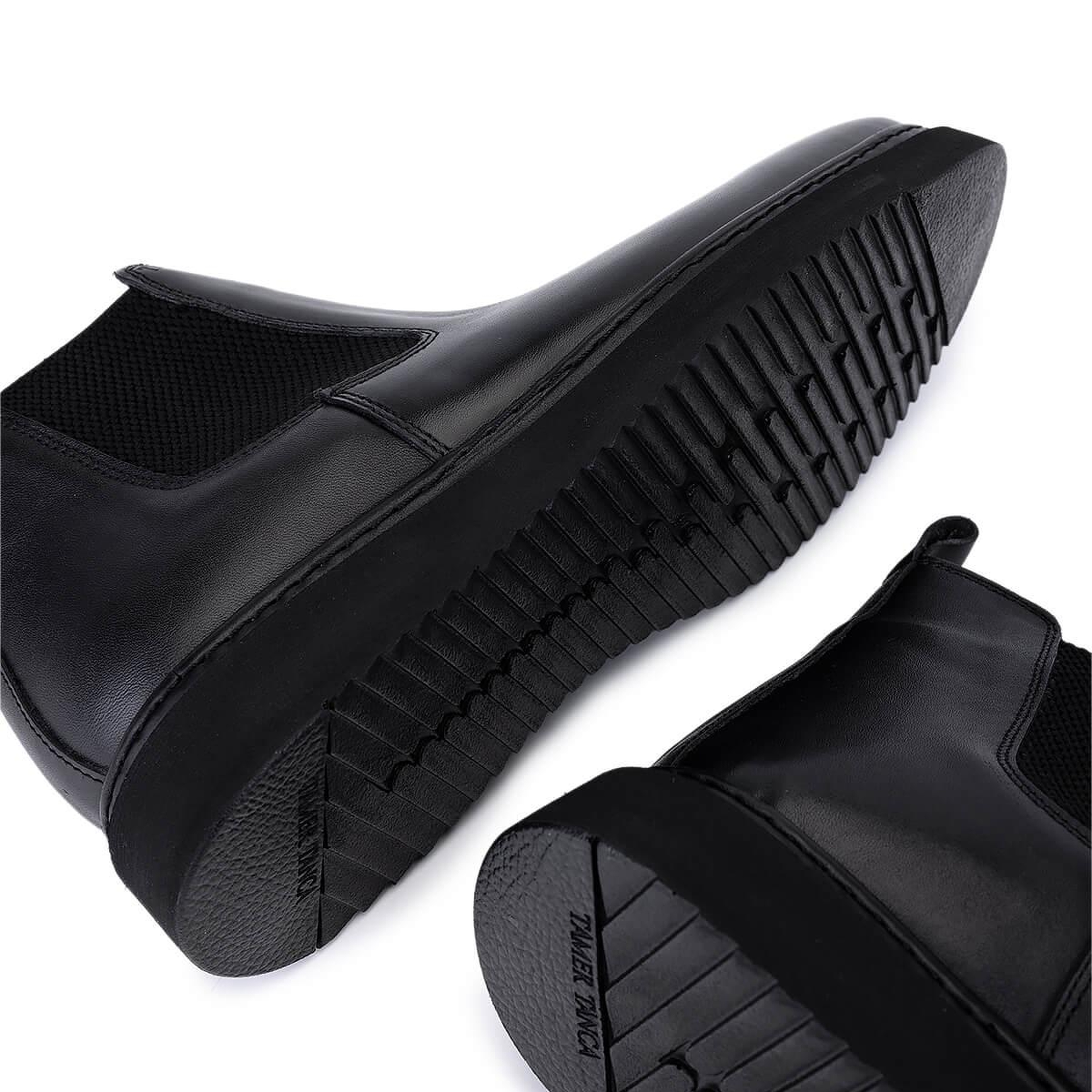 Tamer Tanca Erkek Hakiki Deri Siyah Casual Bot