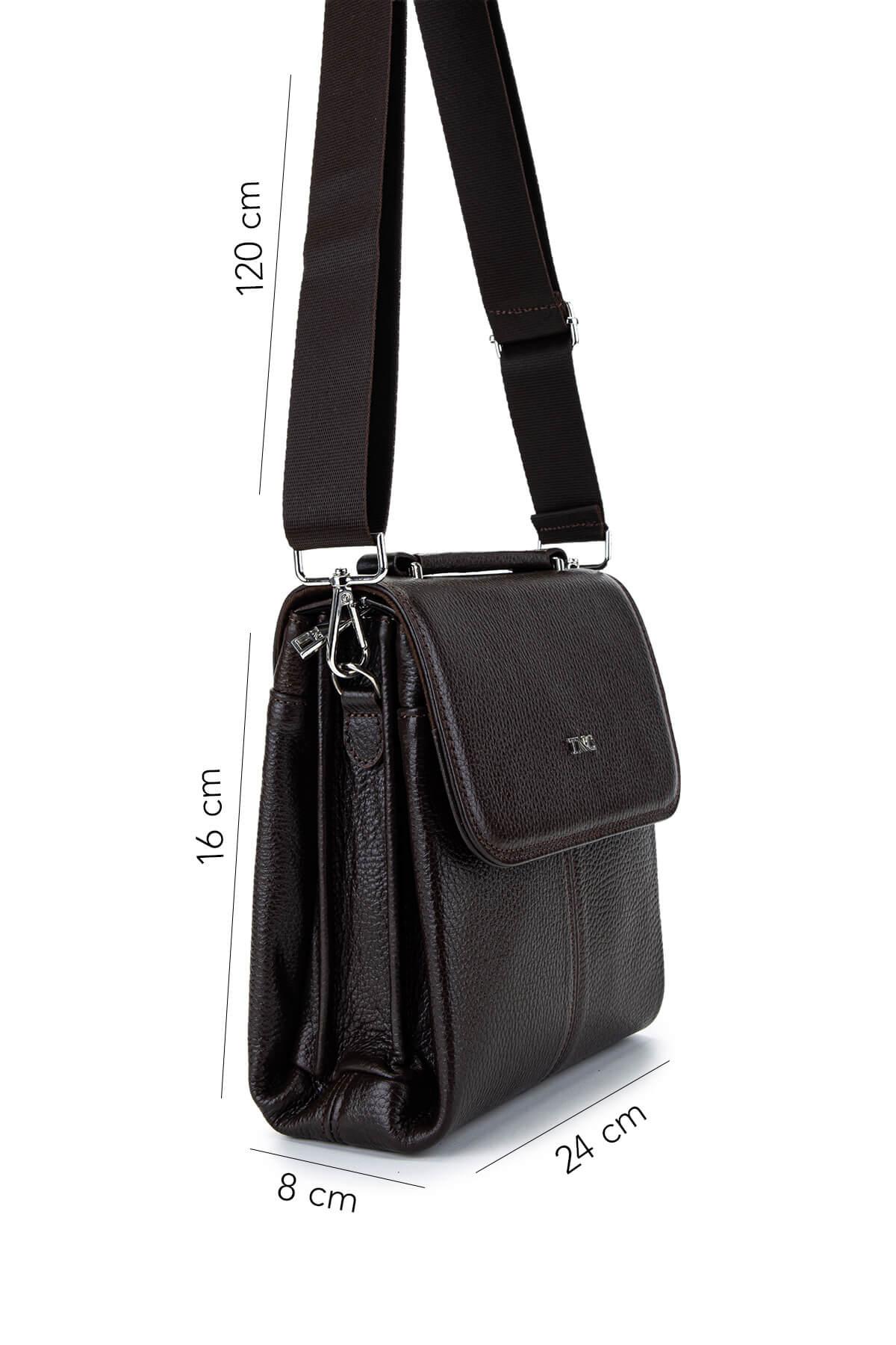 Tamer Tanca Erkek Hakiki Deri Kahverengi Postacı Çanta