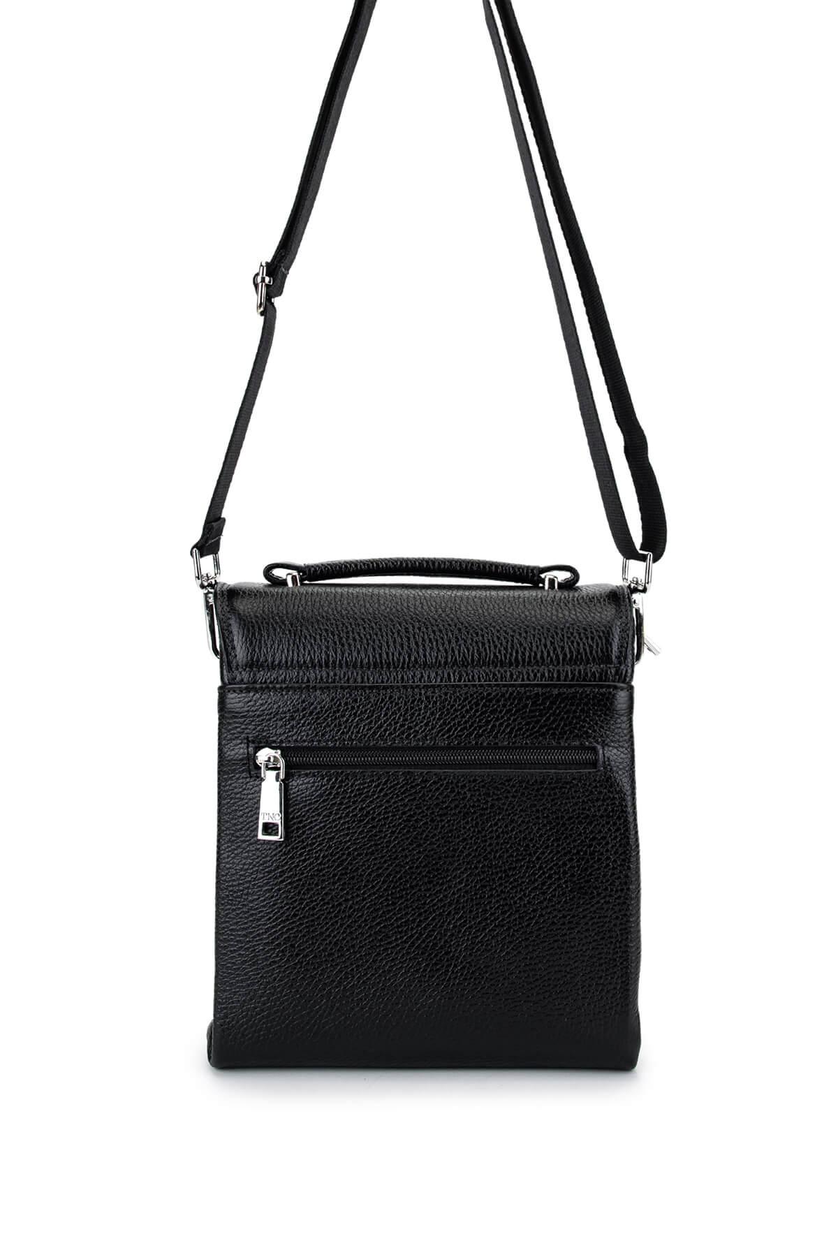 Tamer Tanca Erkek Hakiki Deri Siyah Postacı Çanta