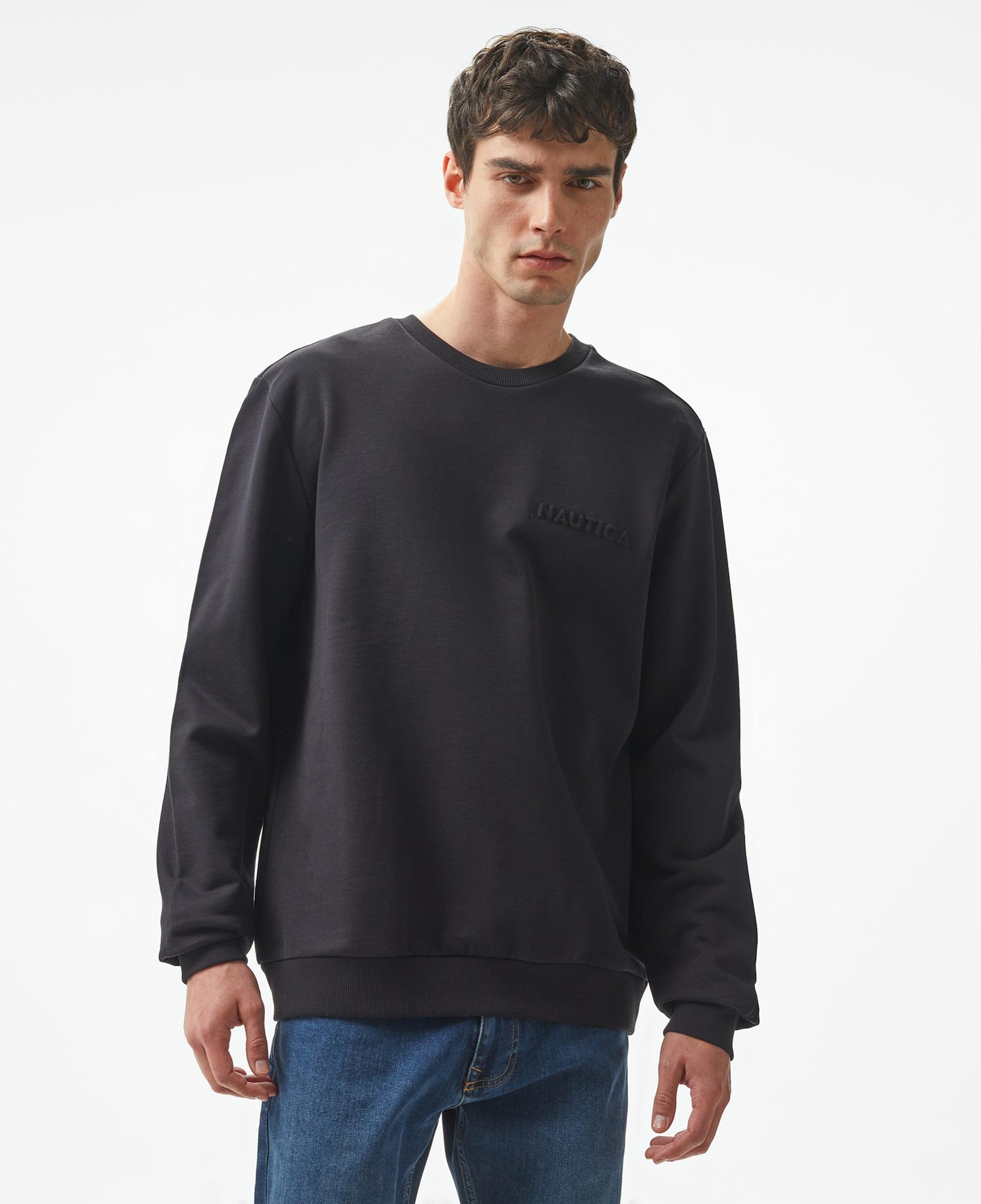 Nautica Erkek Siyah Regular Fit Sweatshirt