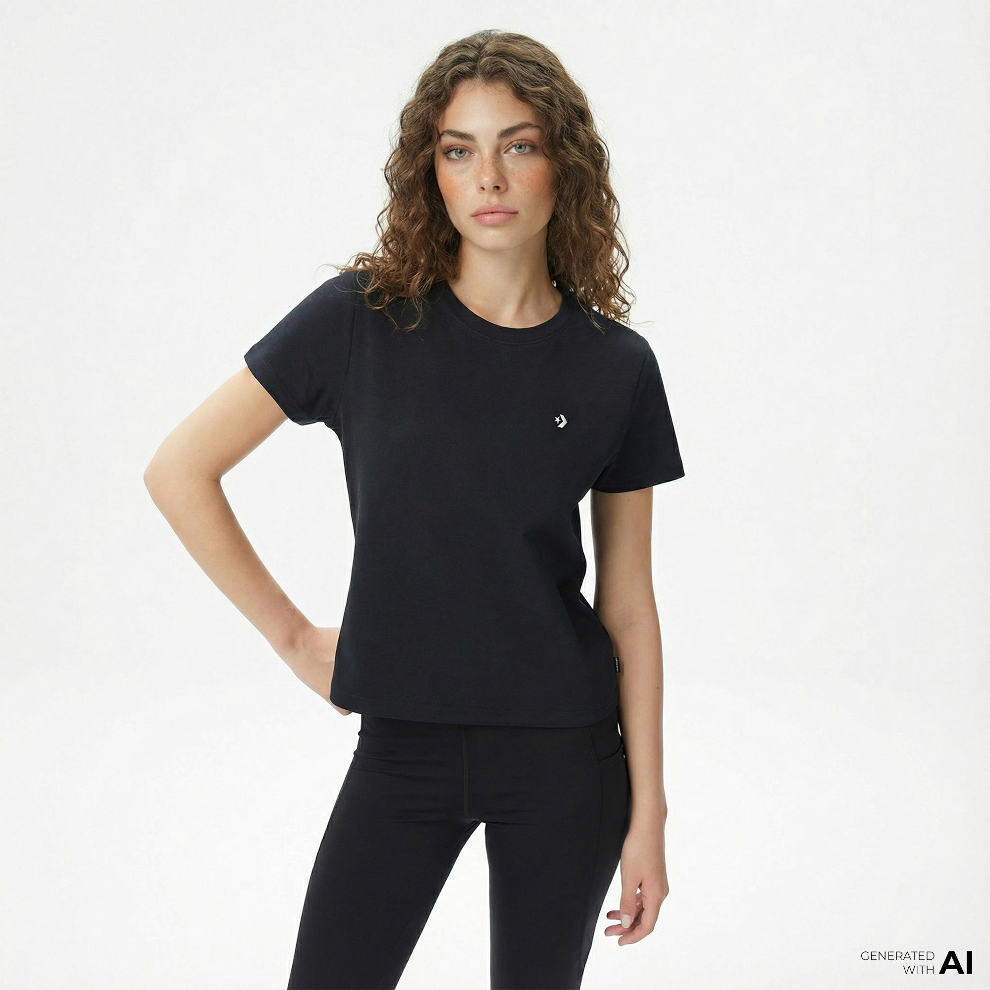 Converse Kadın Siyah T-Shirt