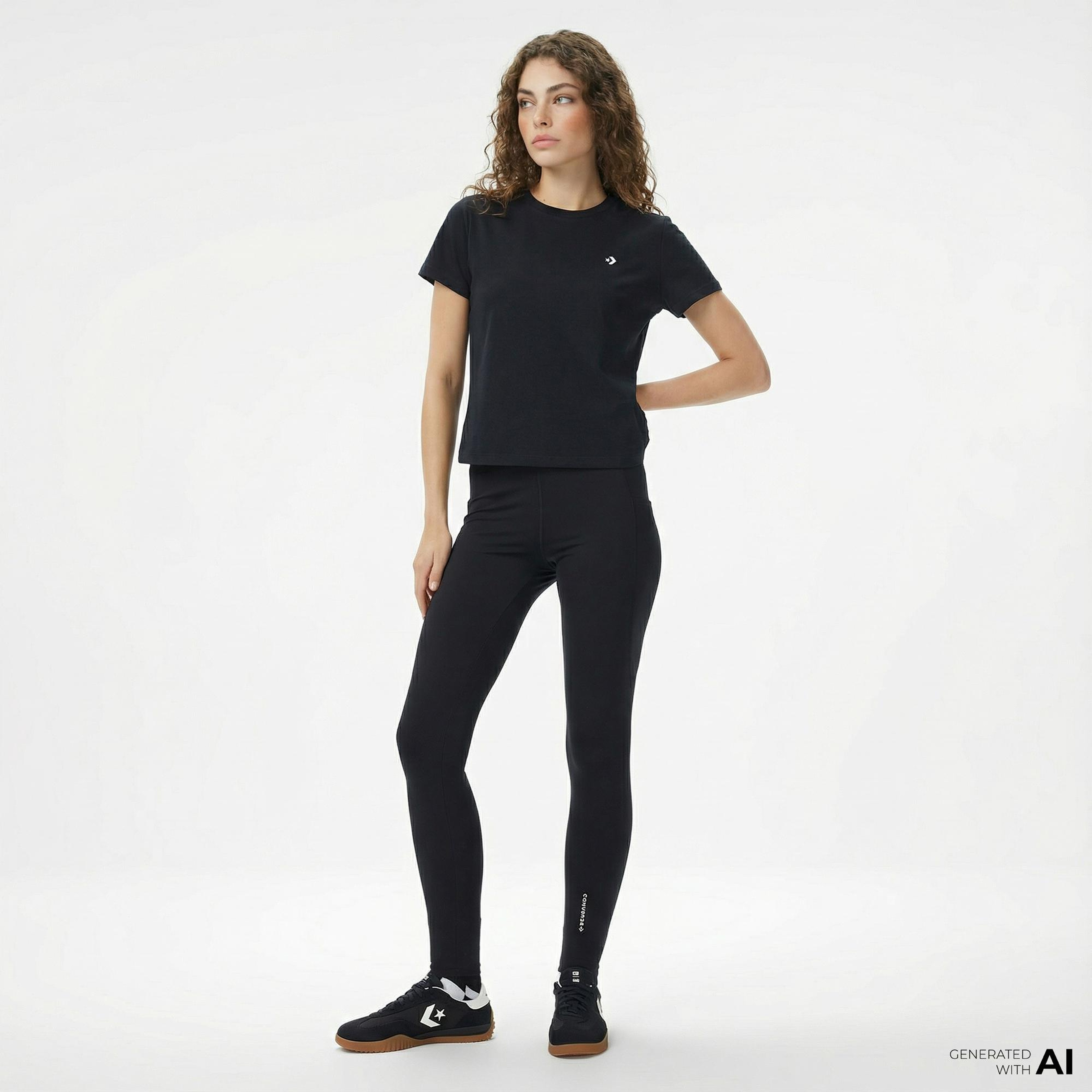 Converse Kadın Siyah T-Shirt