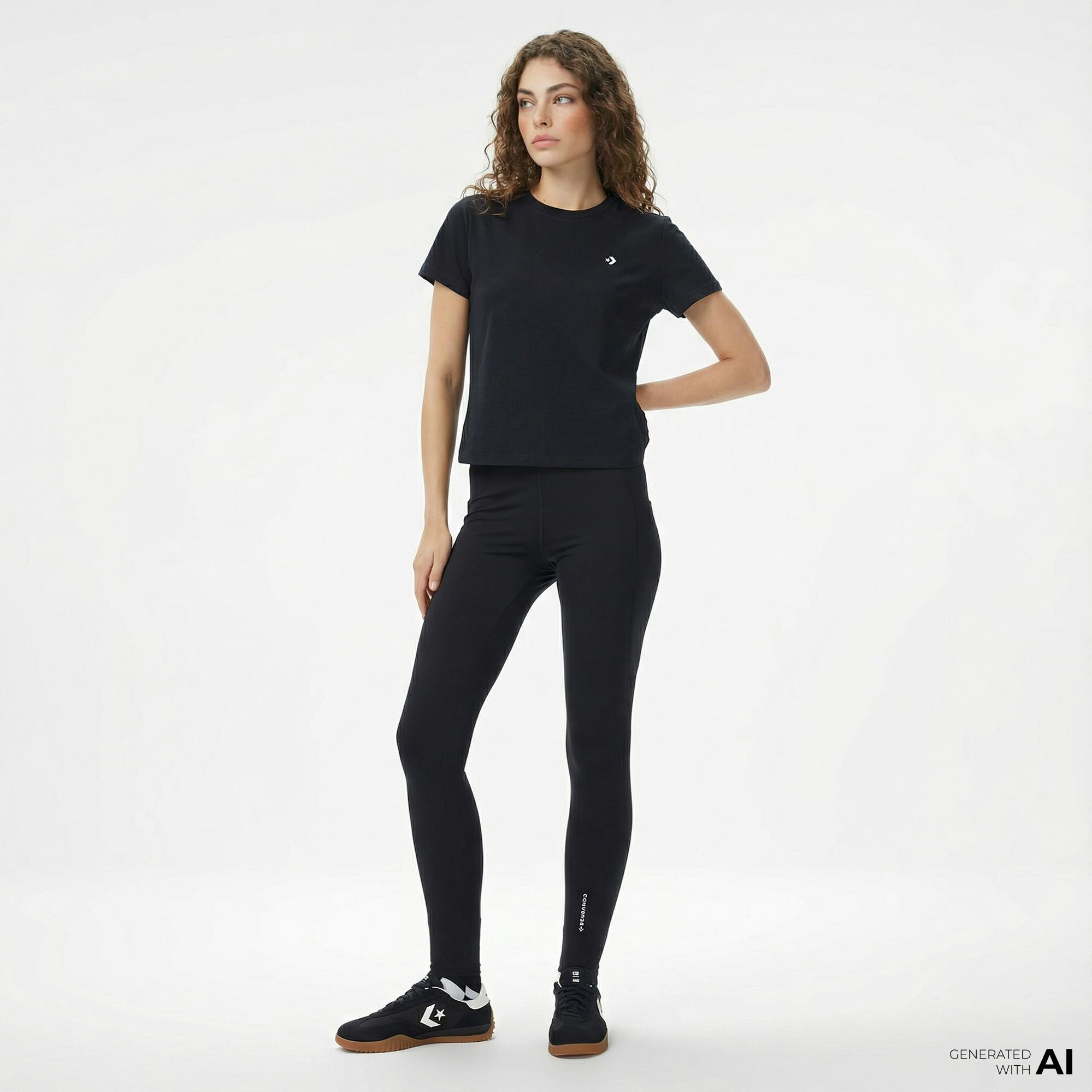 Converse Kadın Siyah T-Shirt