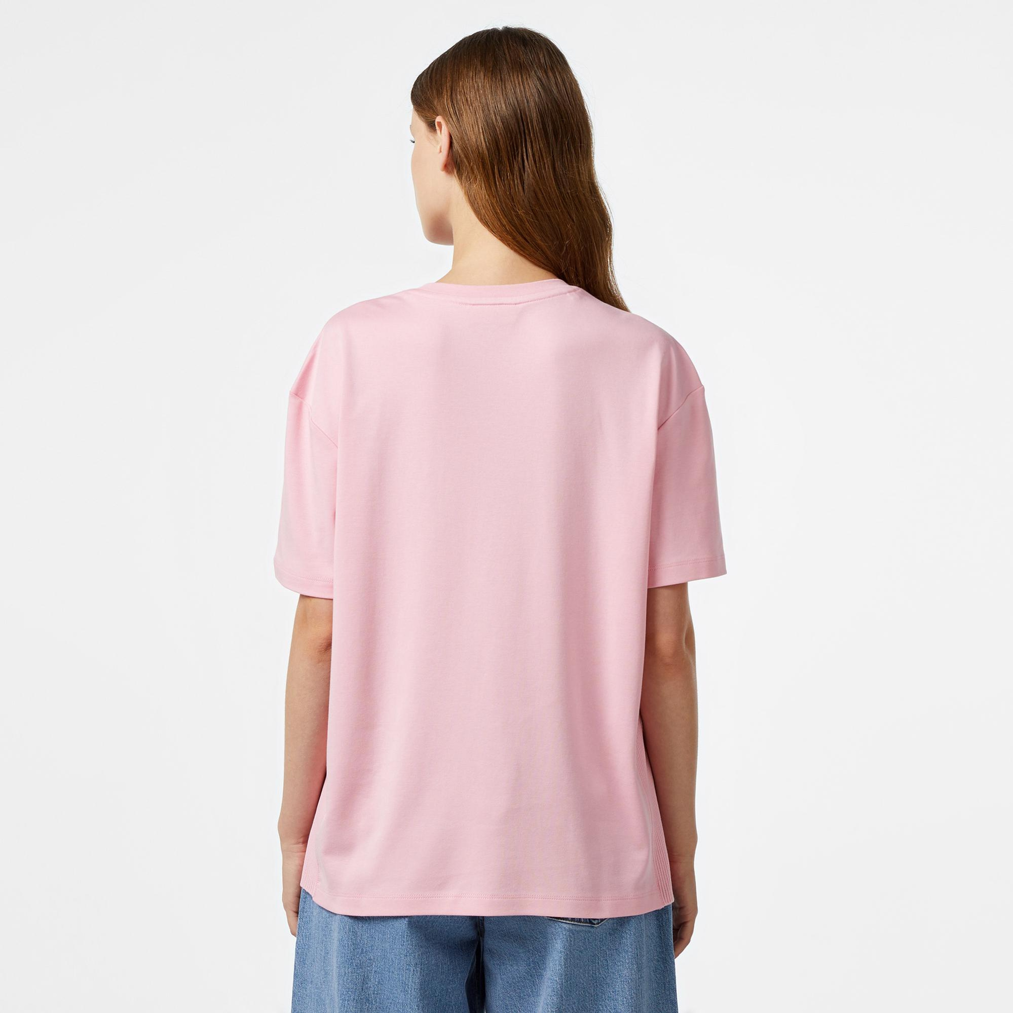 Lacoste Kadın Relaxed Fit Bisiklet Yaka Koyu Pembe T-Shirt