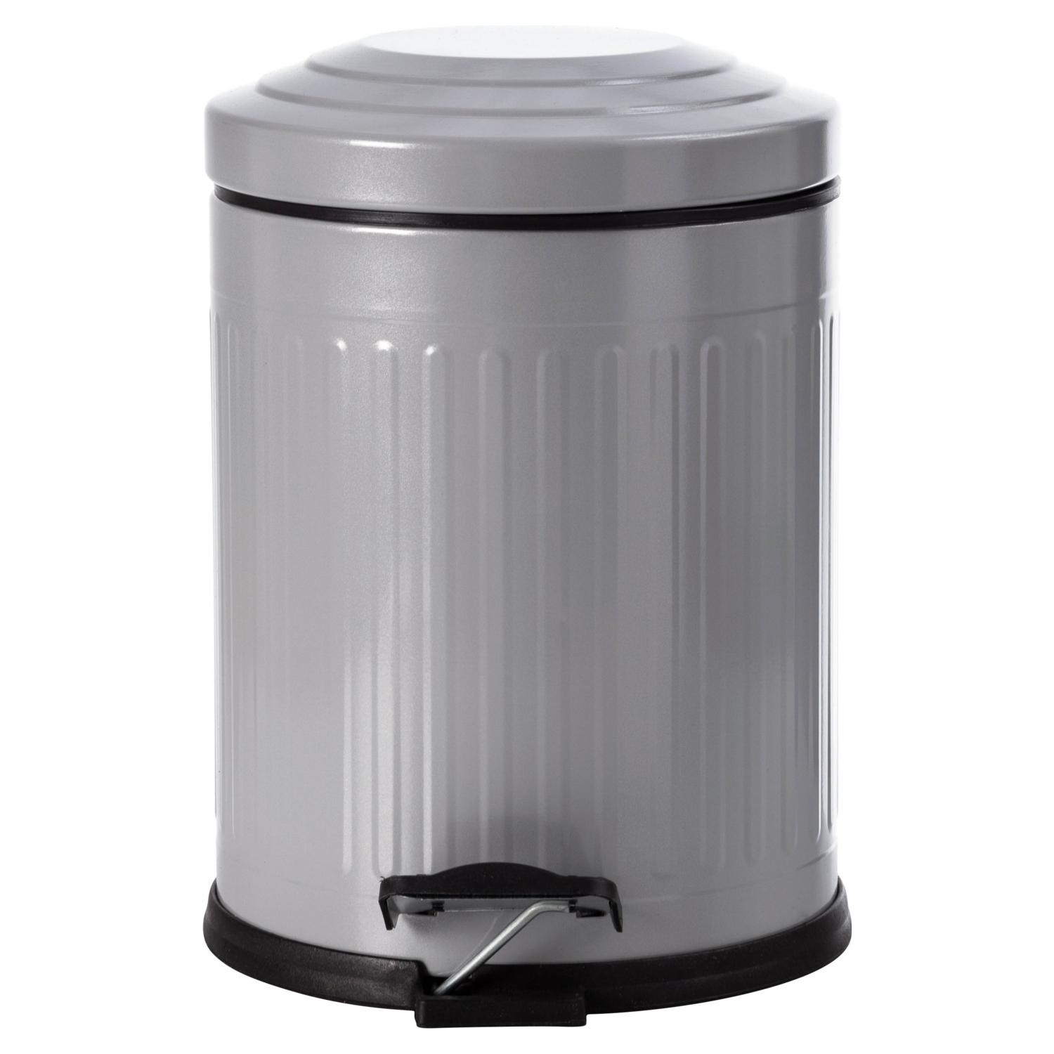 5LT PEDALLI VINTAGE ÇÖP KOVASI GRİ