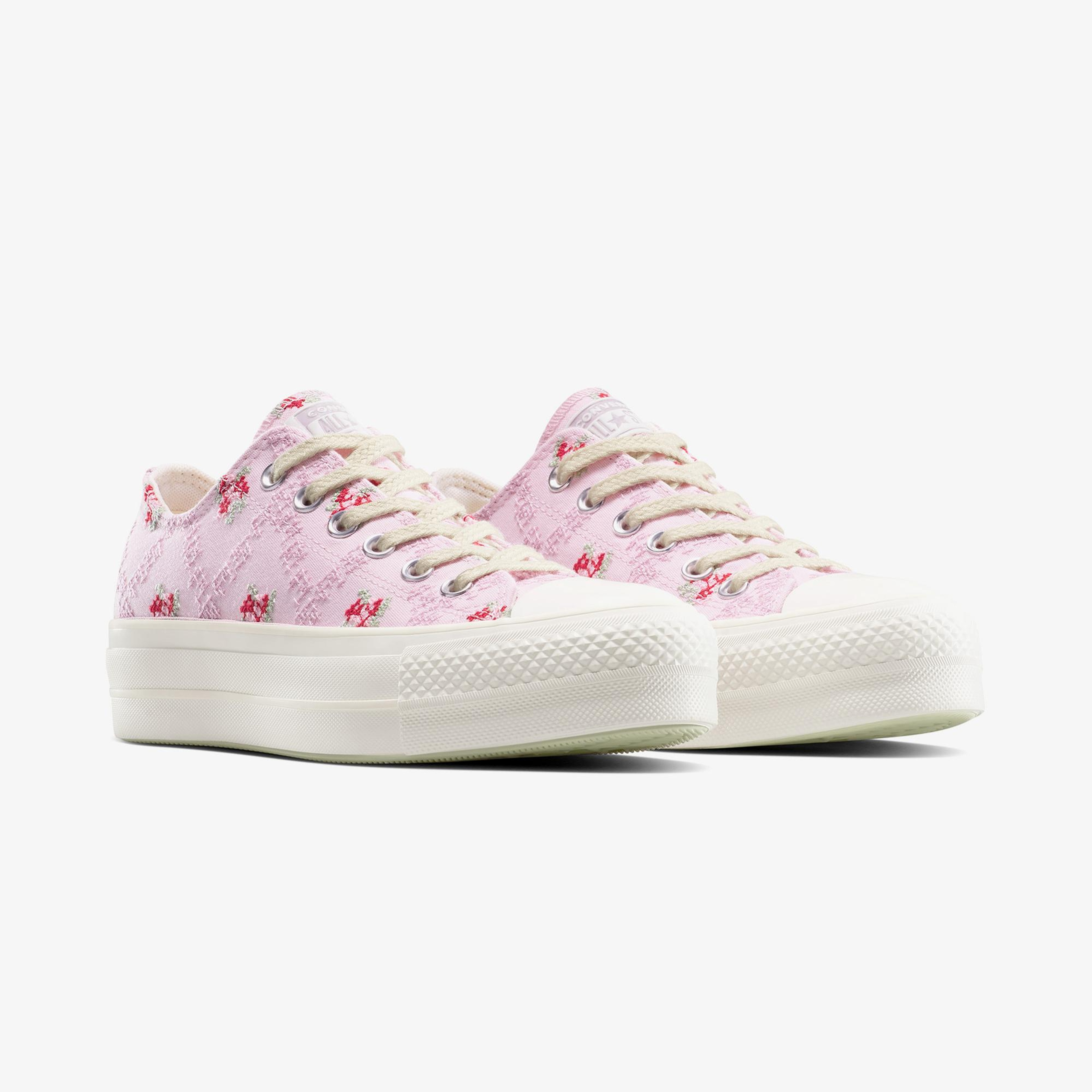 Converse Chuck Taylor All Star Lift Rose Cross Stitch Kadın Pembe Platform Sneaker