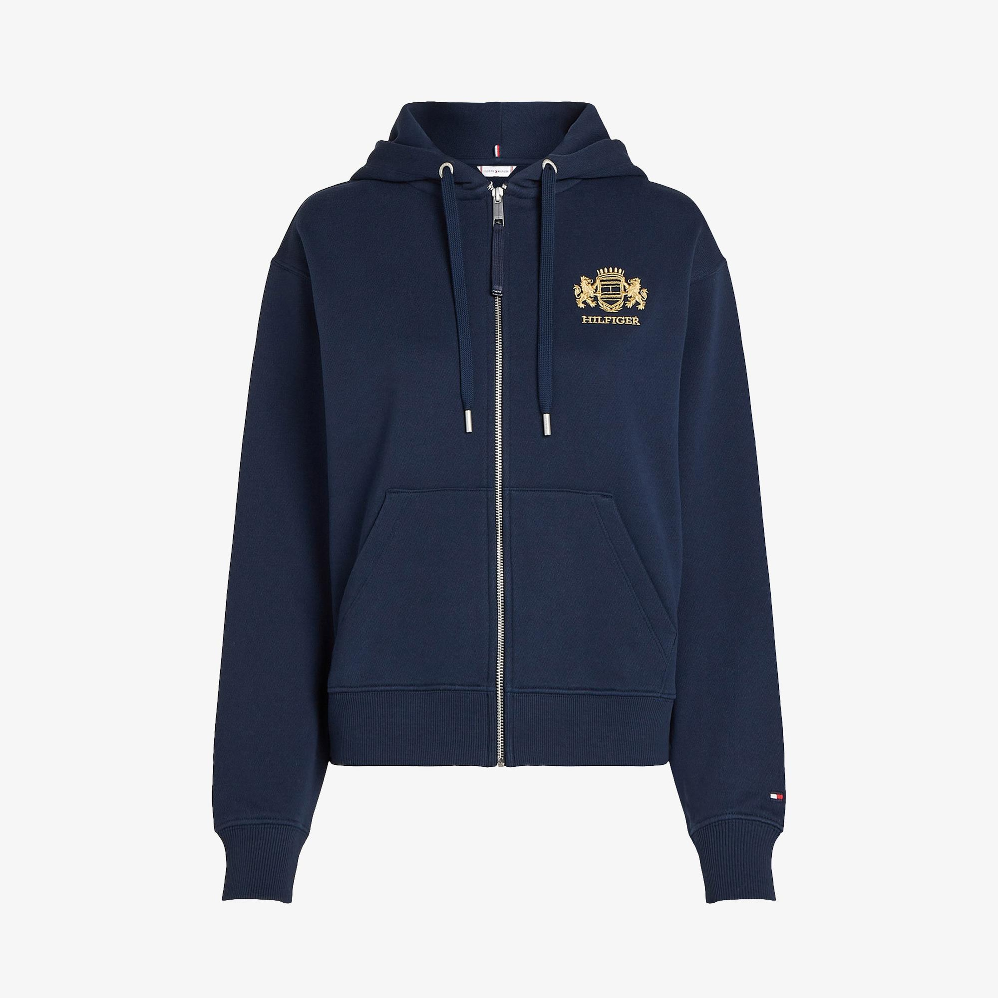 Tommy Hilfiger Reg Varsity Zip Kadın Lacivert Hoodie