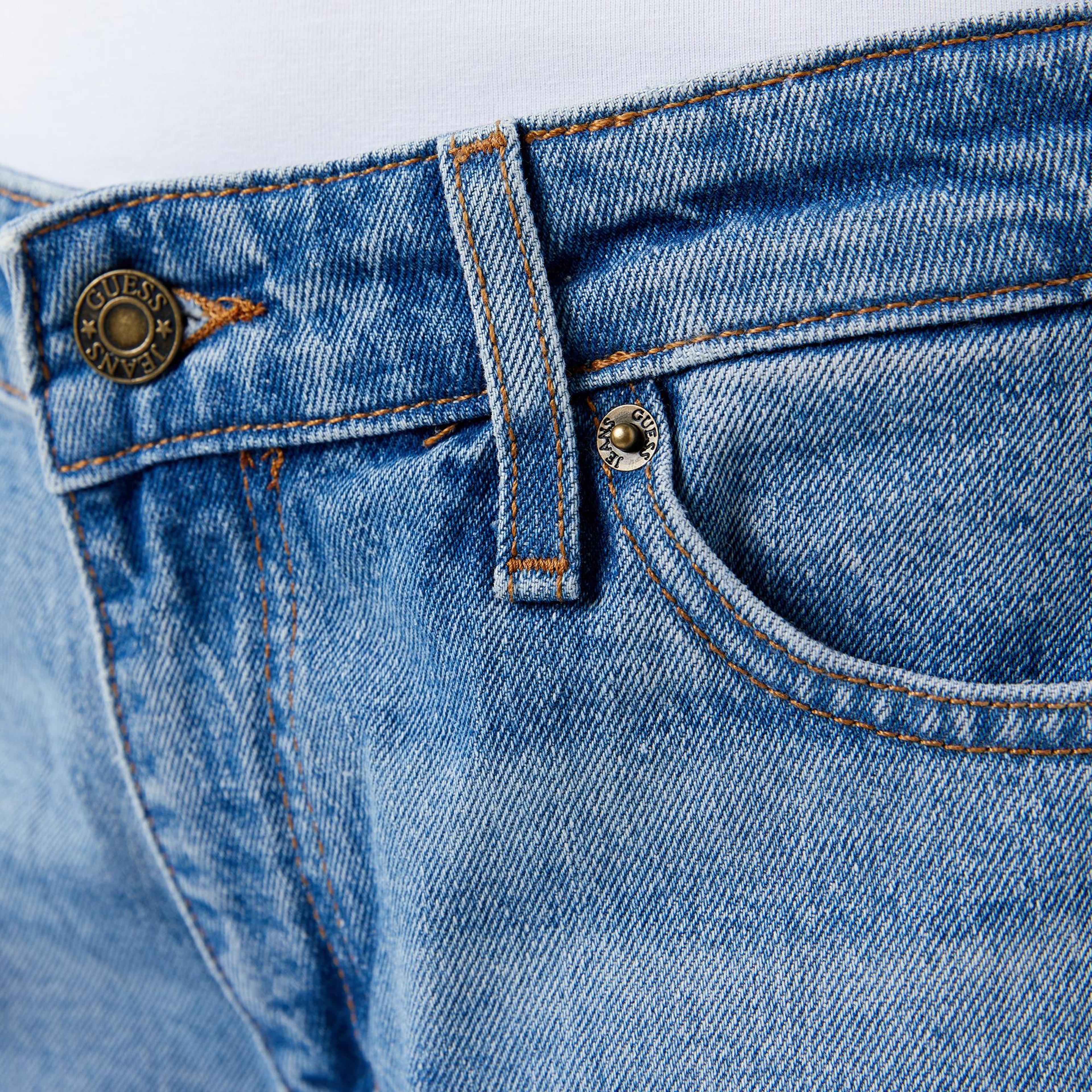 Guess G08 Mid Rise Straight Kadın Mavi Jean