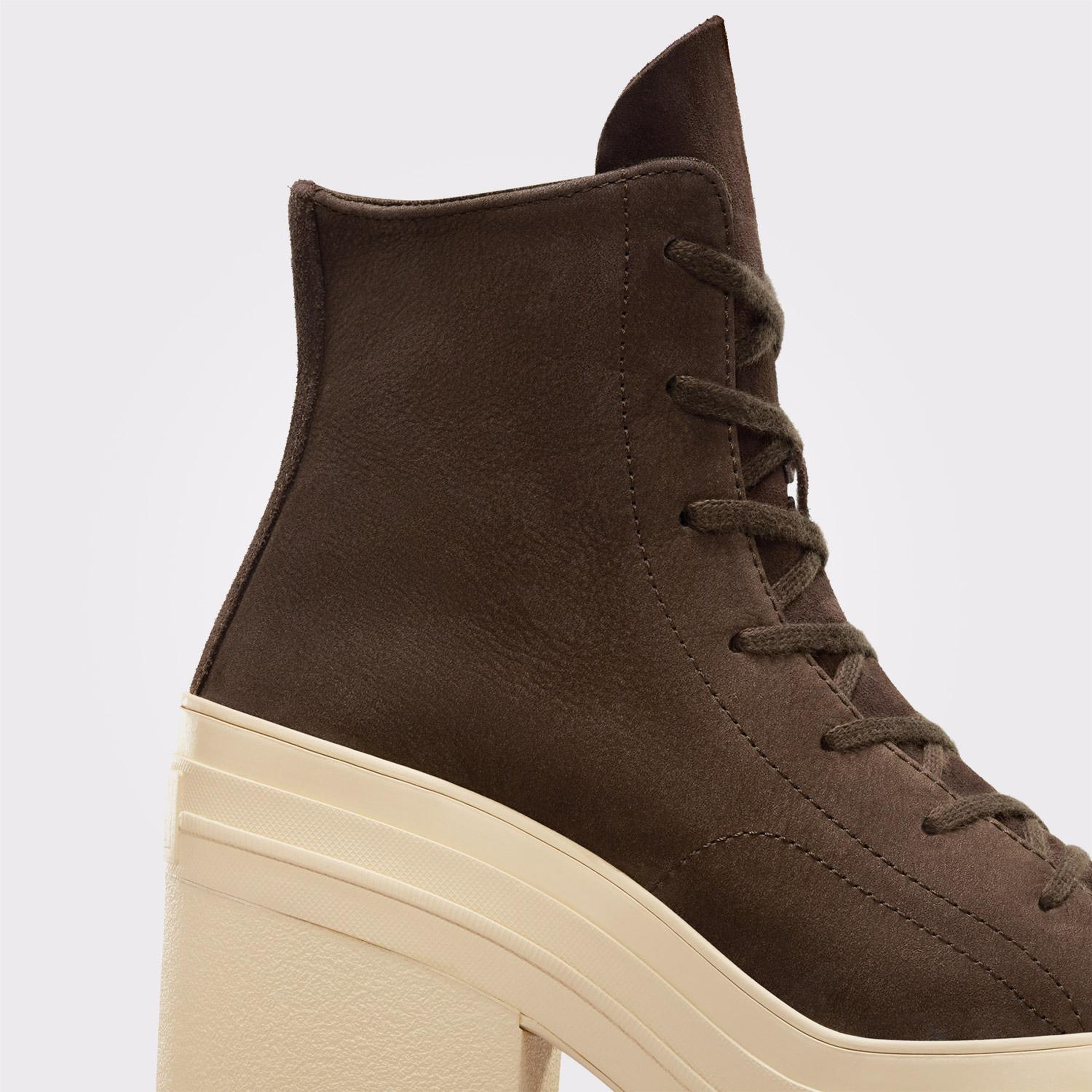 Converse Chuck 70 De Luxe Heel Unisex Kahverengi Deri Platform Sneaker