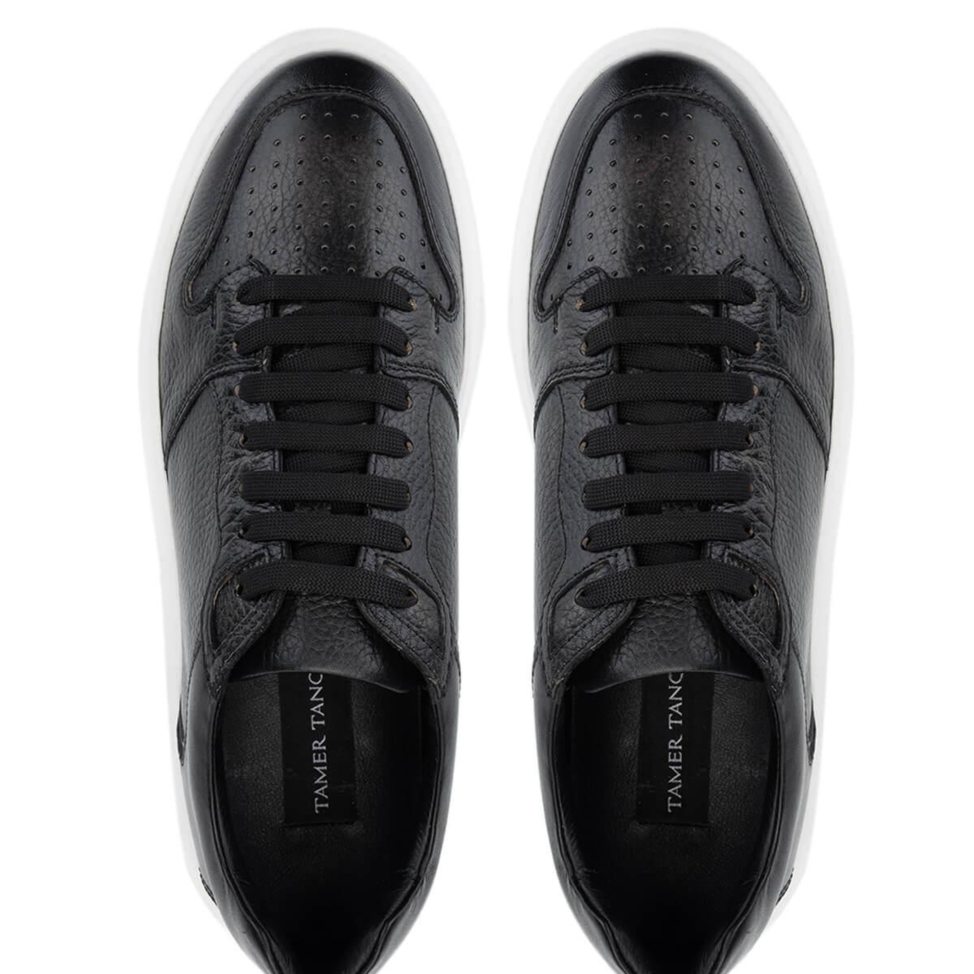 Tamer Tanca Erkek Hakiki Deri Siyah Sneakers & Spor Ayakkabı