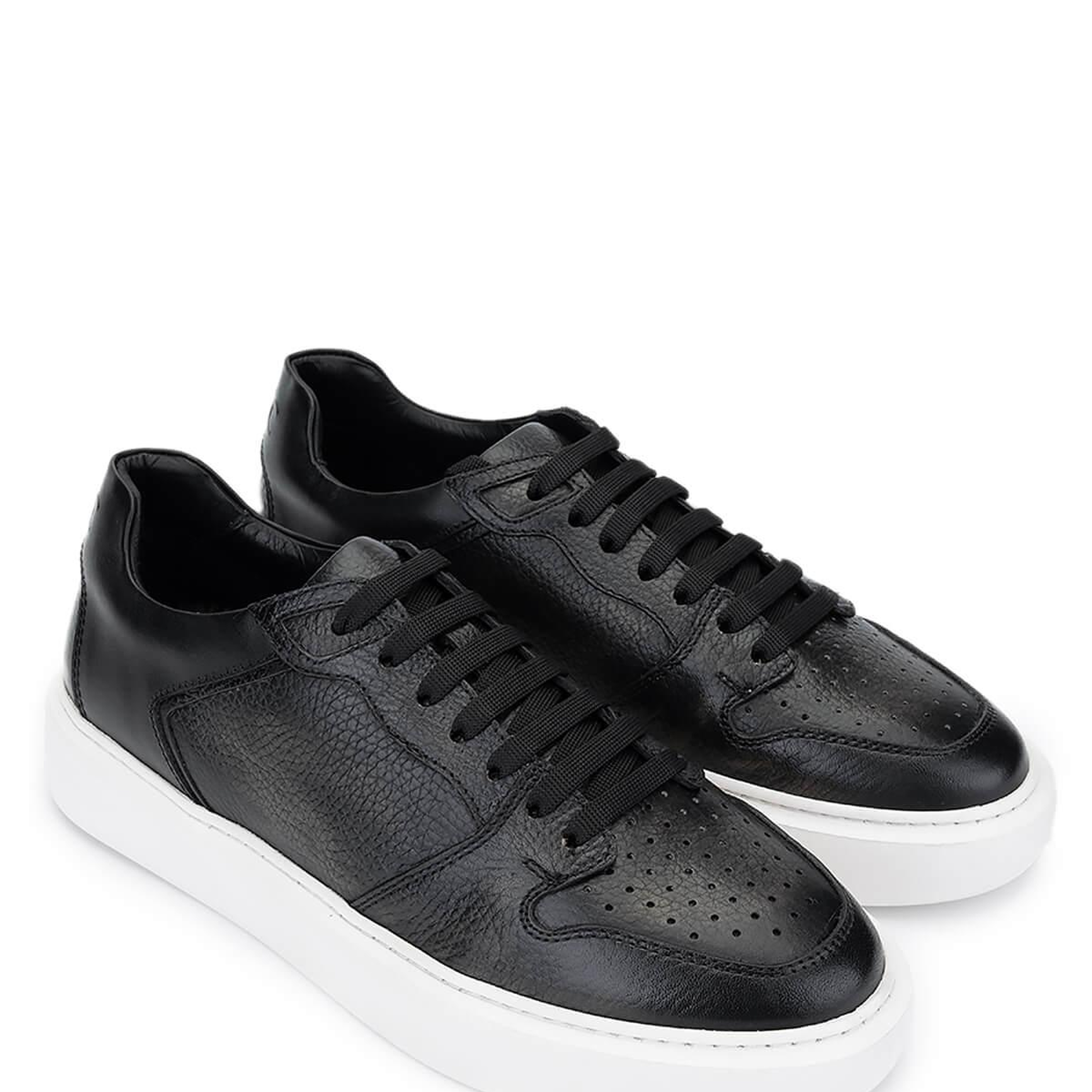 Tamer Tanca Erkek Hakiki Deri Siyah Sneakers & Spor Ayakkabı