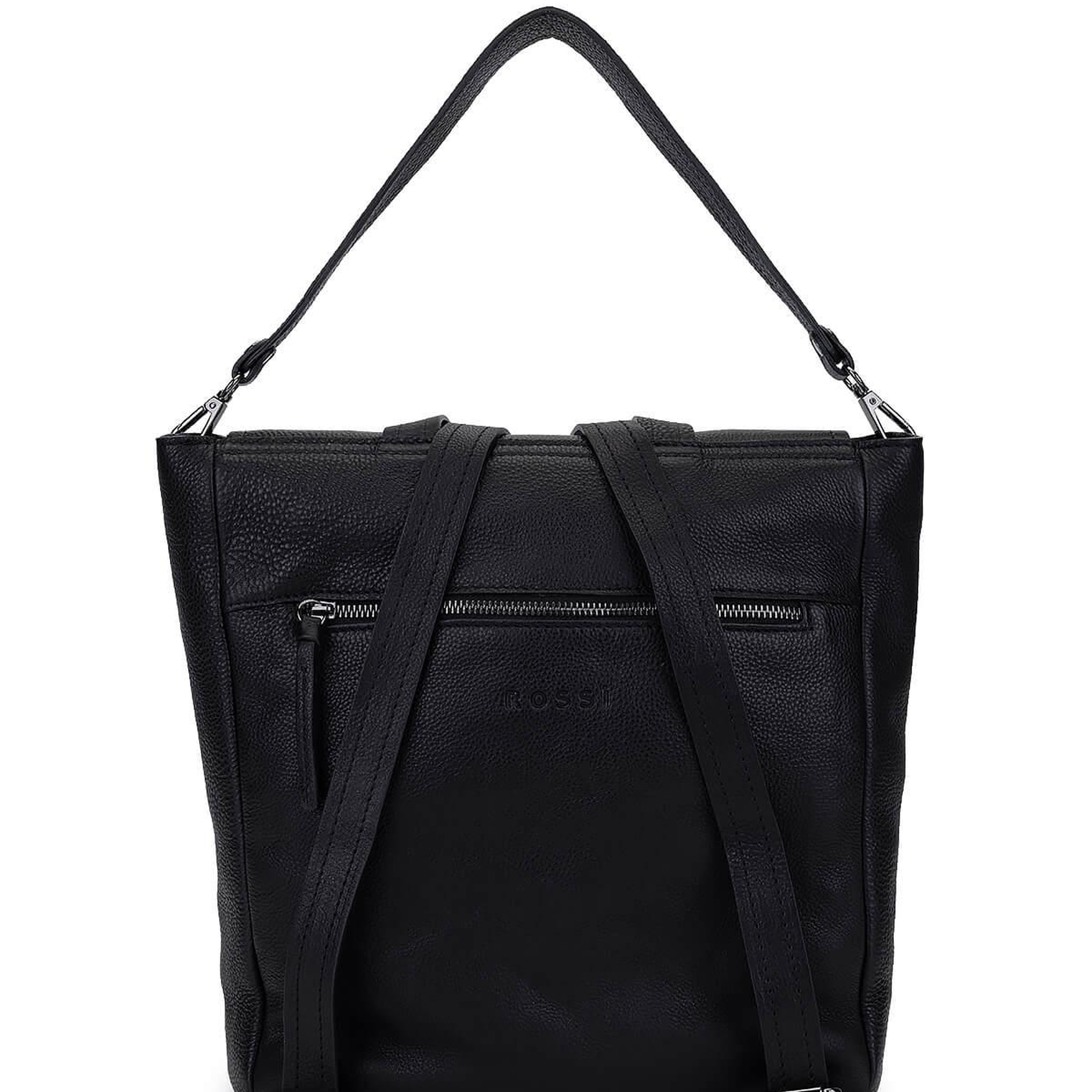 Bruno Rossi Bag Erkek Hakiki Deri Siyah Sırt Çantası