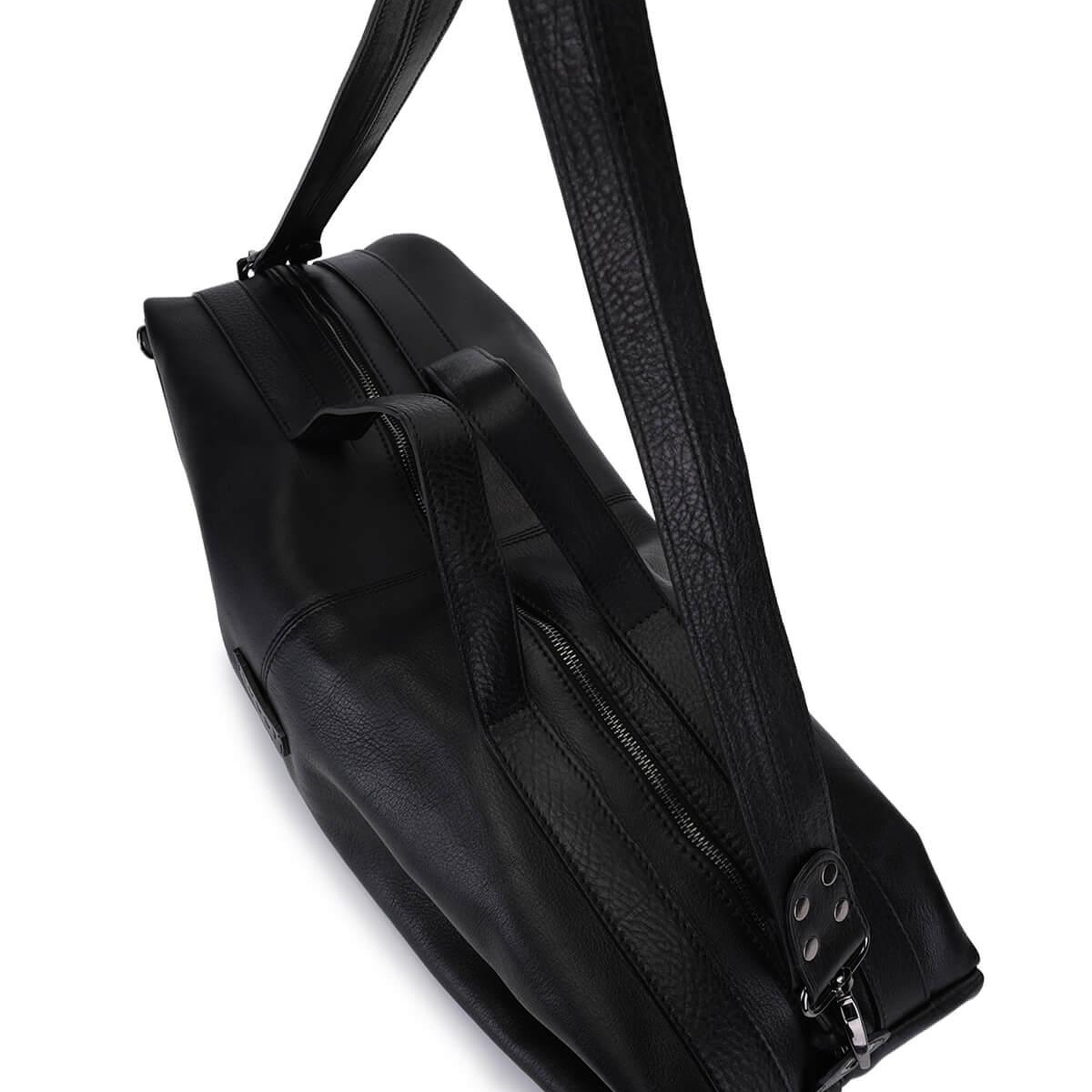 Bruno Rossi Bag Unisex Hakiki Deri Siyah Sırt & El Çantası