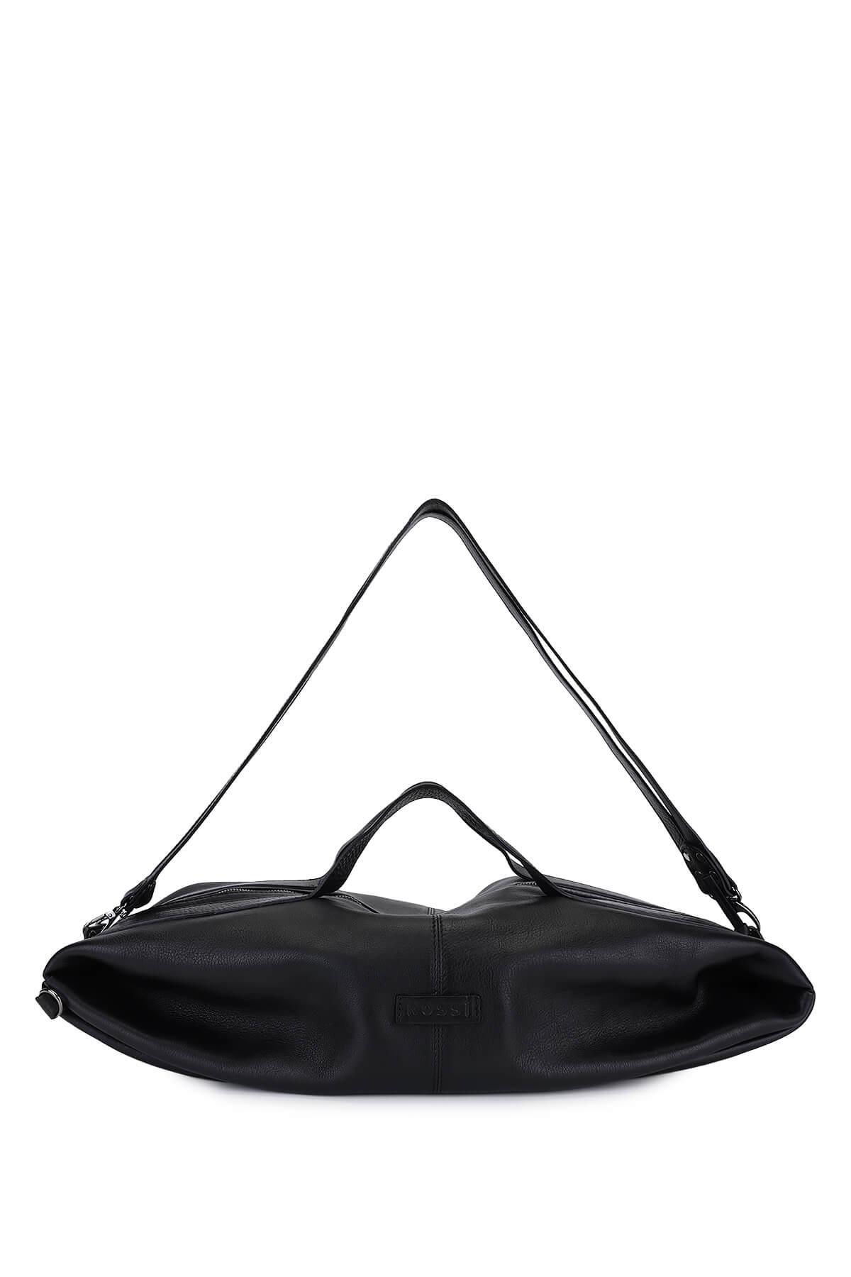 Bruno Rossi Bag Unisex Hakiki Deri Siyah Sırt & El Çantası
