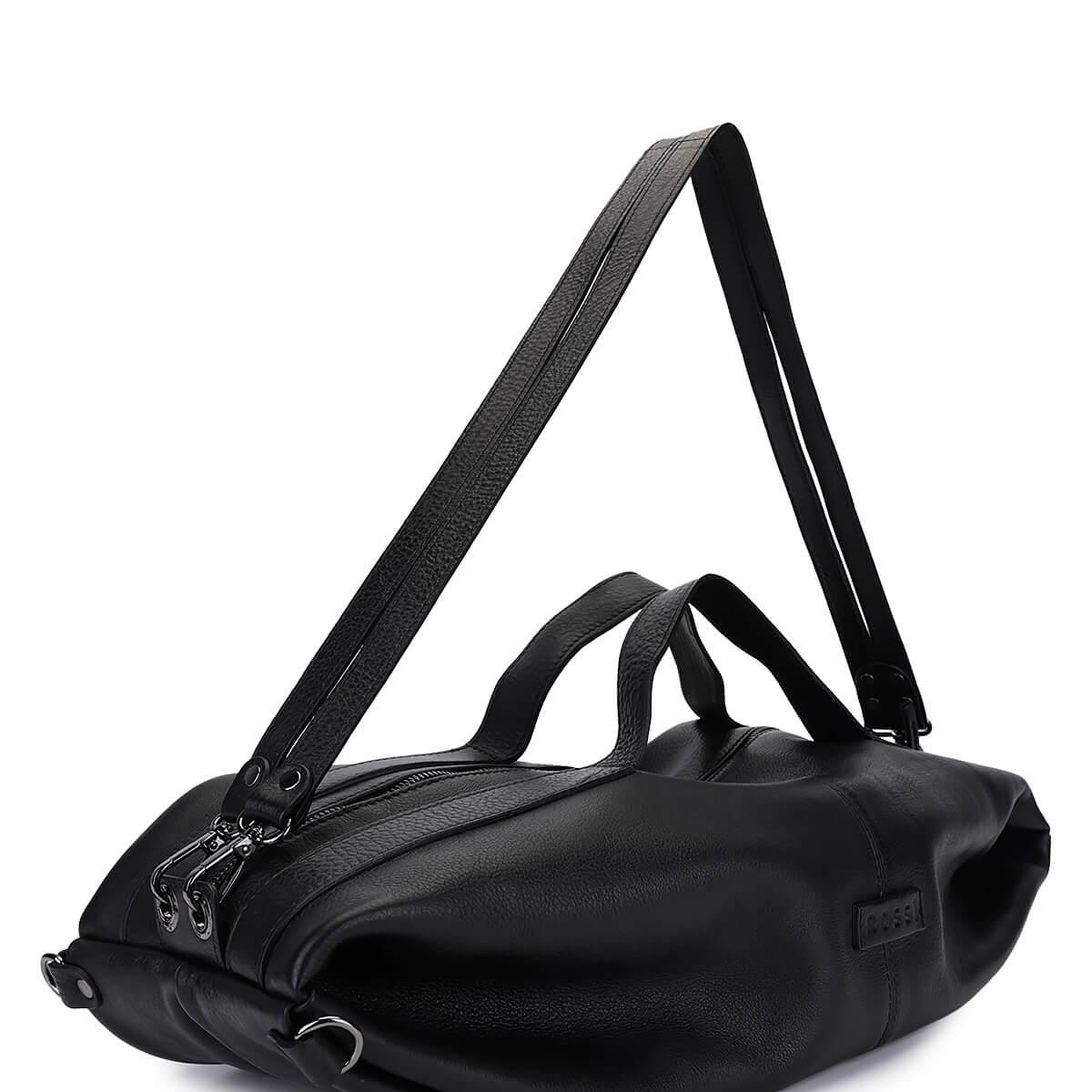 Bruno Rossi Bag Unisex Hakiki Deri Siyah Sırt & El Çantası