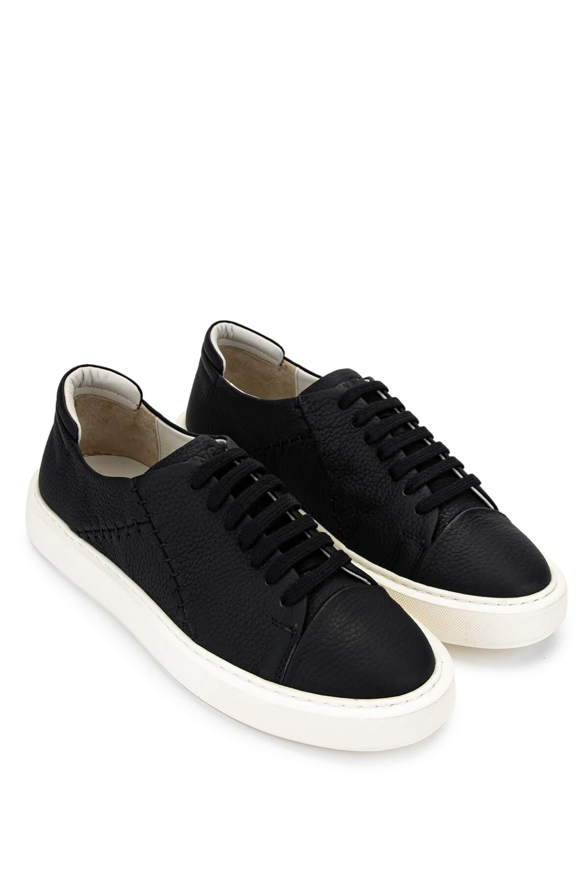 Tamer Tanca Erkek Hakiki Deri Siyah Floter Sneakers & Spor Ayakkabı