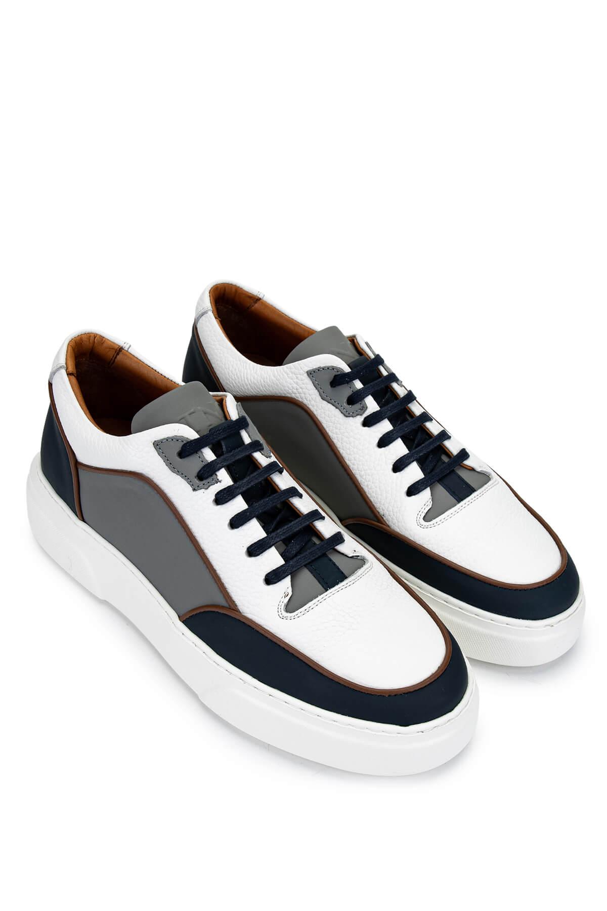 Tamer Tanca Erkek Hakiki Deri Beyaz Sneakers & Spor Ayakkabı