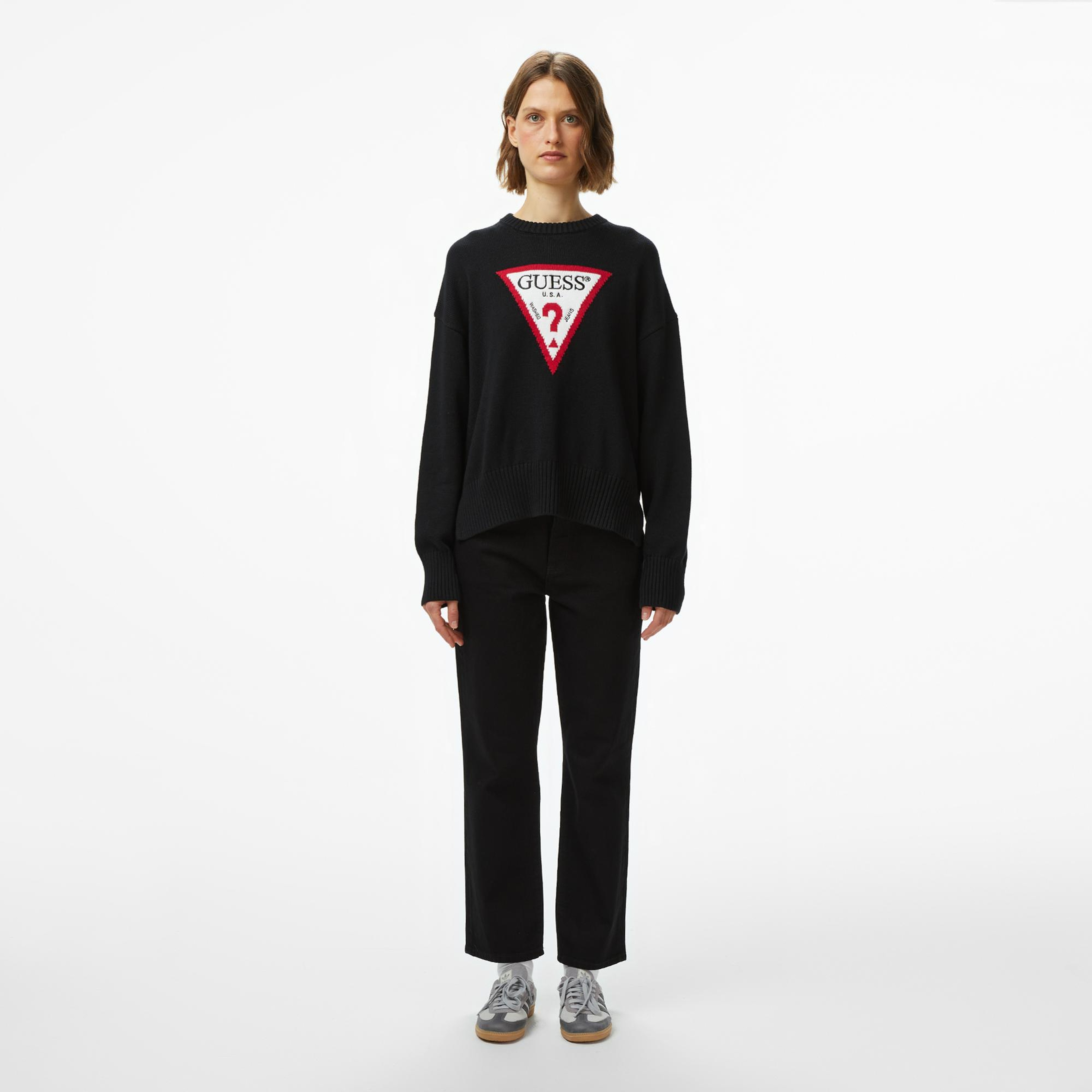 Guess G08 Mid Rise Staright Regular Fit Kadın Siyah Jean