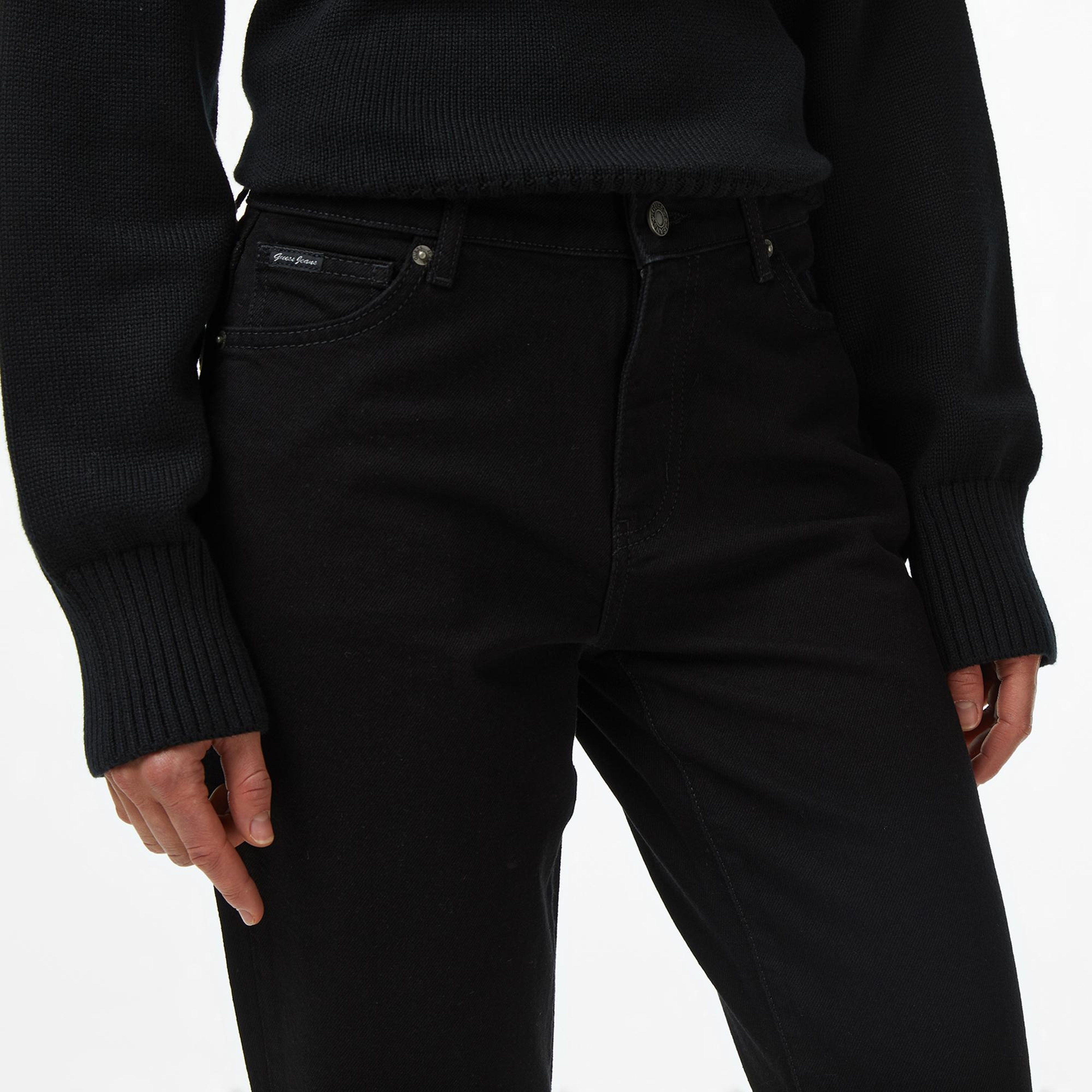 Guess G08 Mid Rise Staright Regular Fit Kadın Siyah Jean