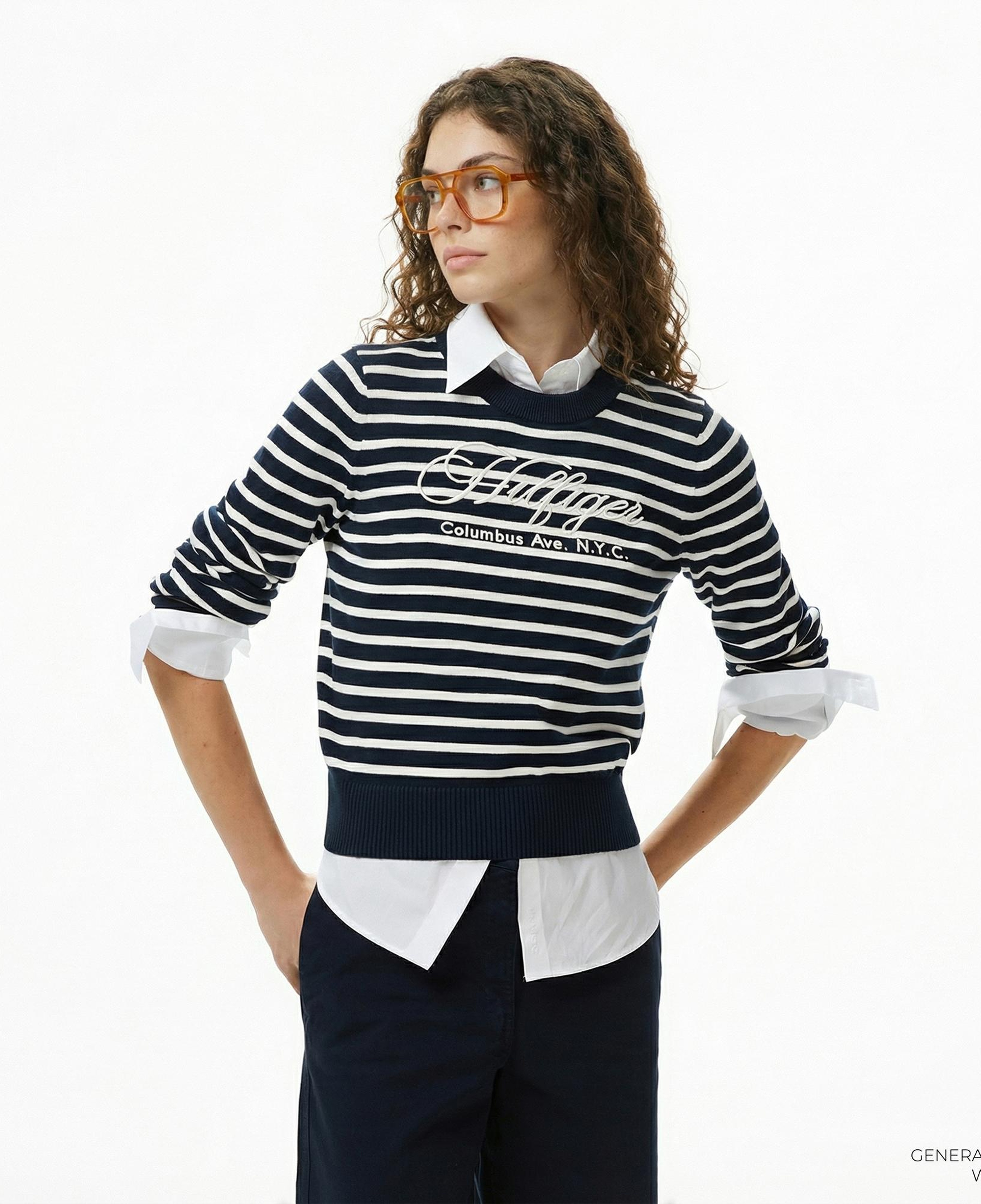 Tommy Hilfiger Graphic Kadın Mavi Kazak