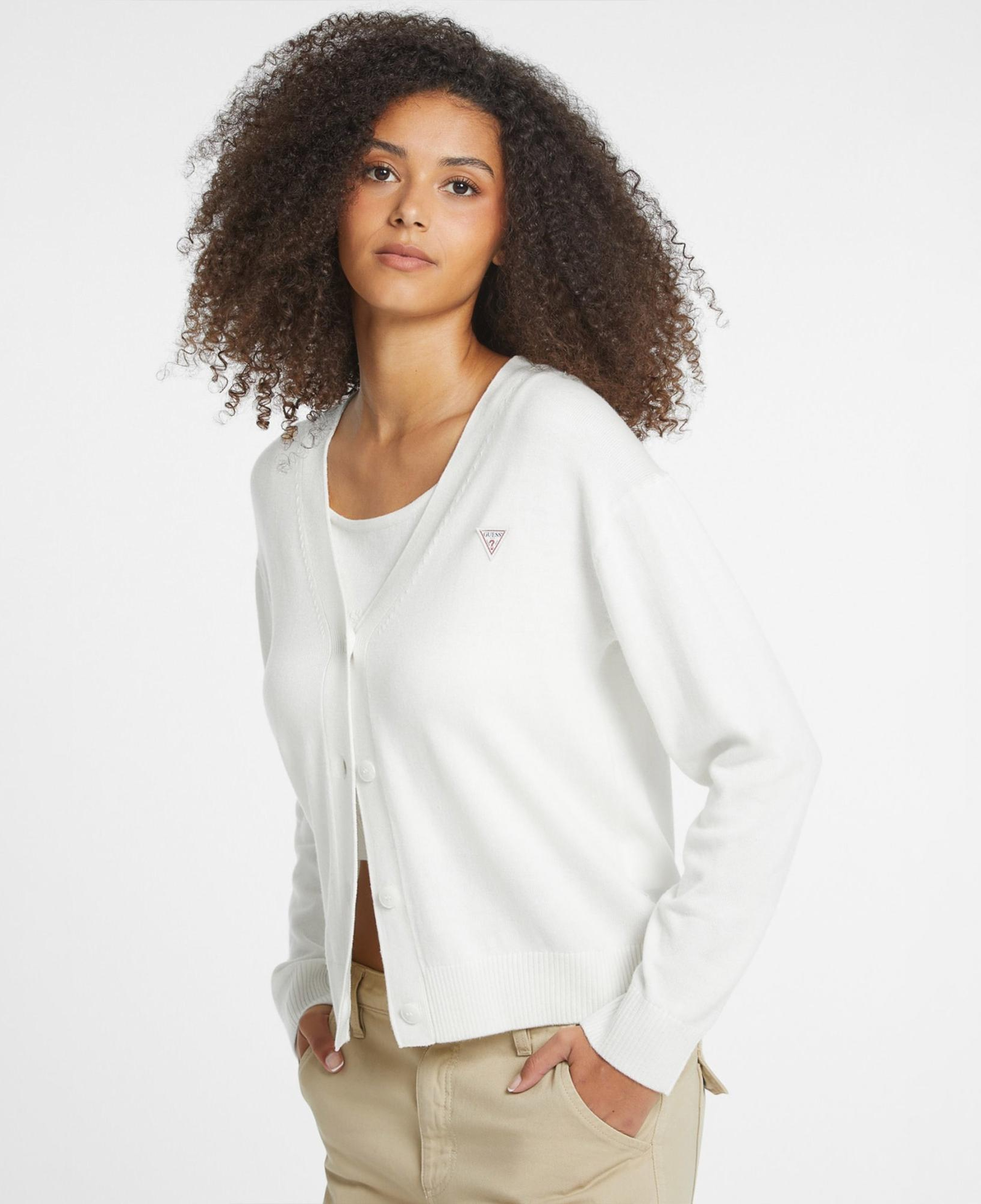 Guess Silk Wool Kadın Beyaz Hırka