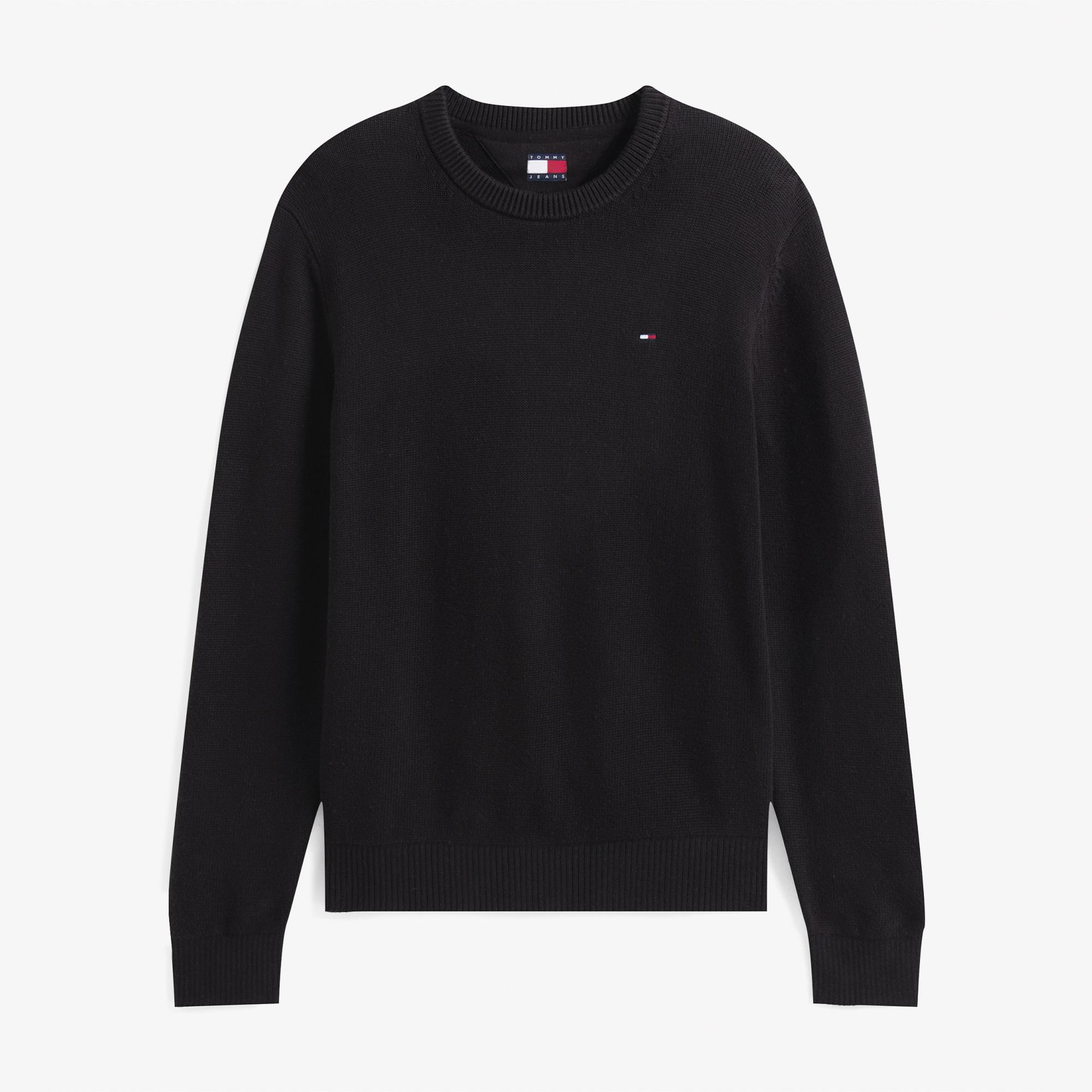 Tommy Jeans Slim Essentials Erkek Siyah Kazak