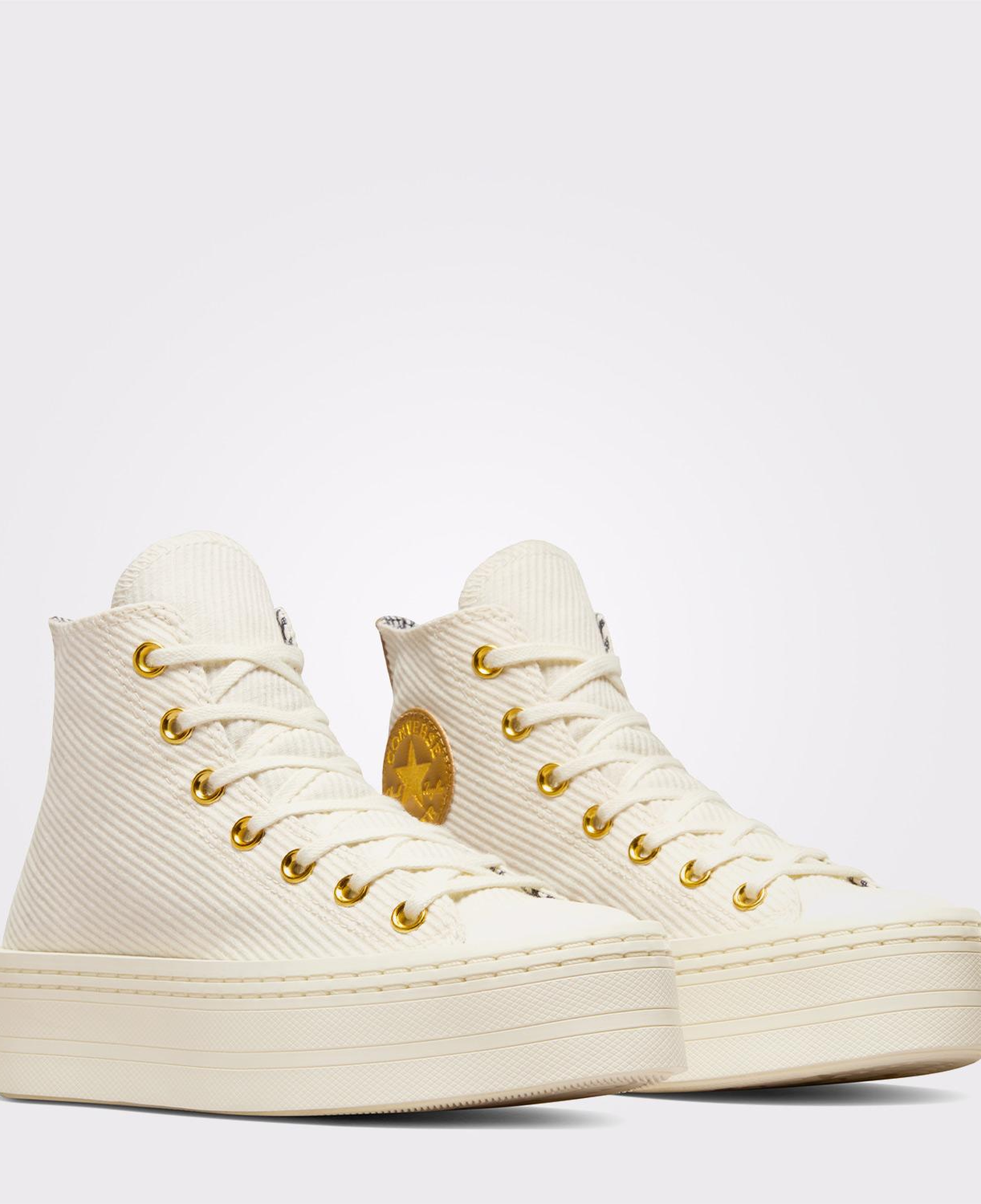 Converse Chuck Taylor All Star Modern Lift Corduroy Unisex Krem Platform Sneaker