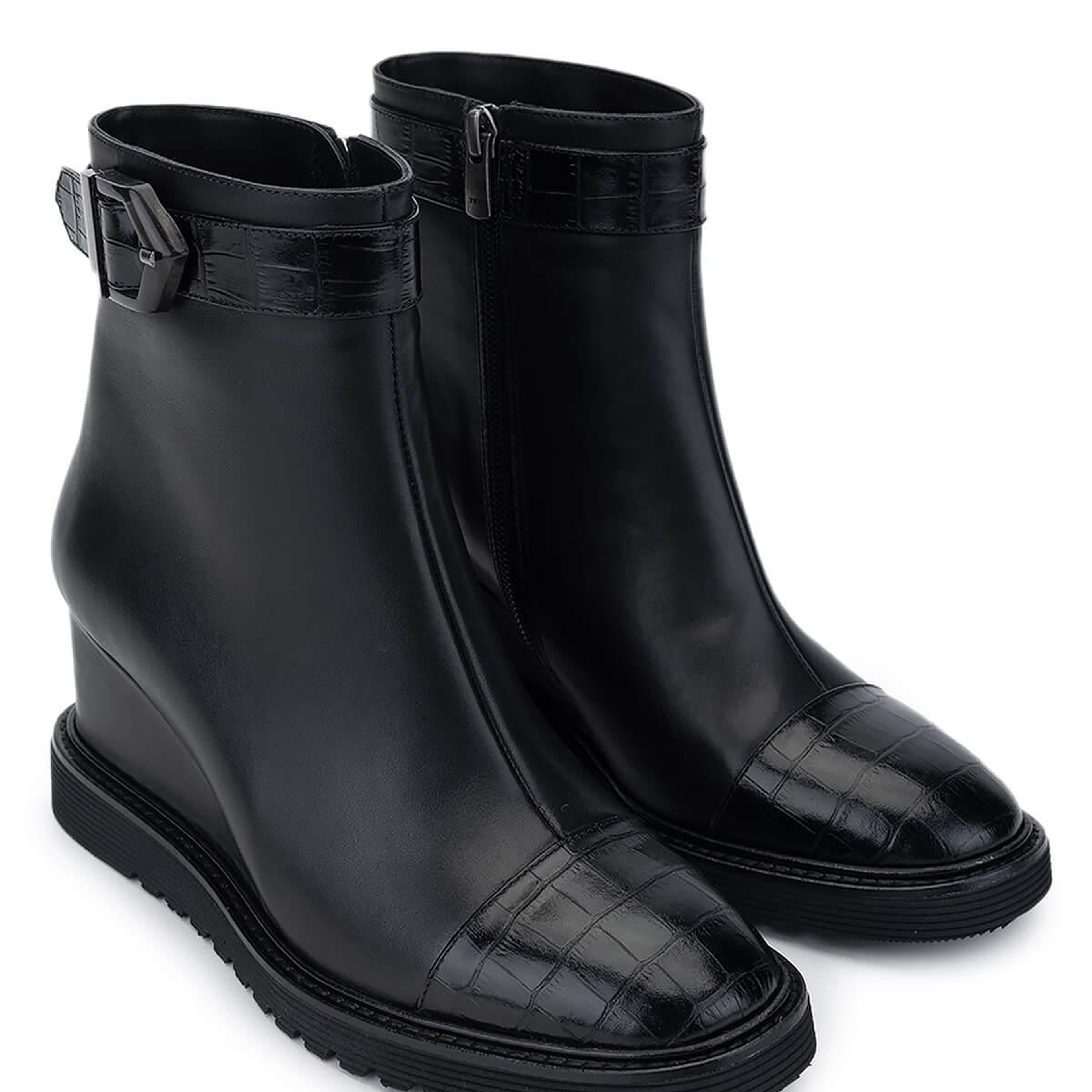 Tamer Tanca Kadın Hakiki Deri Siyah Deri Casual Bot