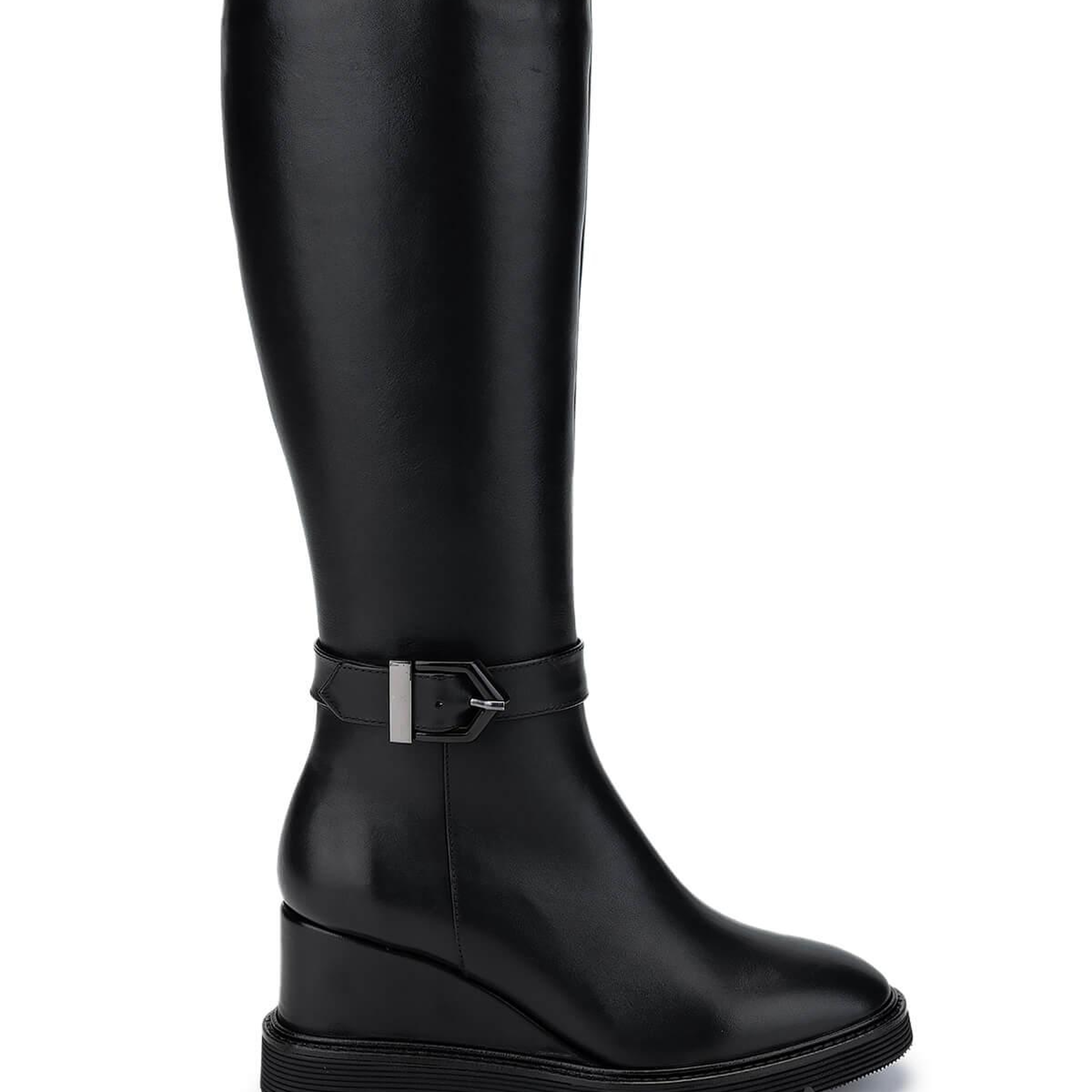 Tamer Tanca Kadın Hakiki Deri Siyah Deri Casual Çizme