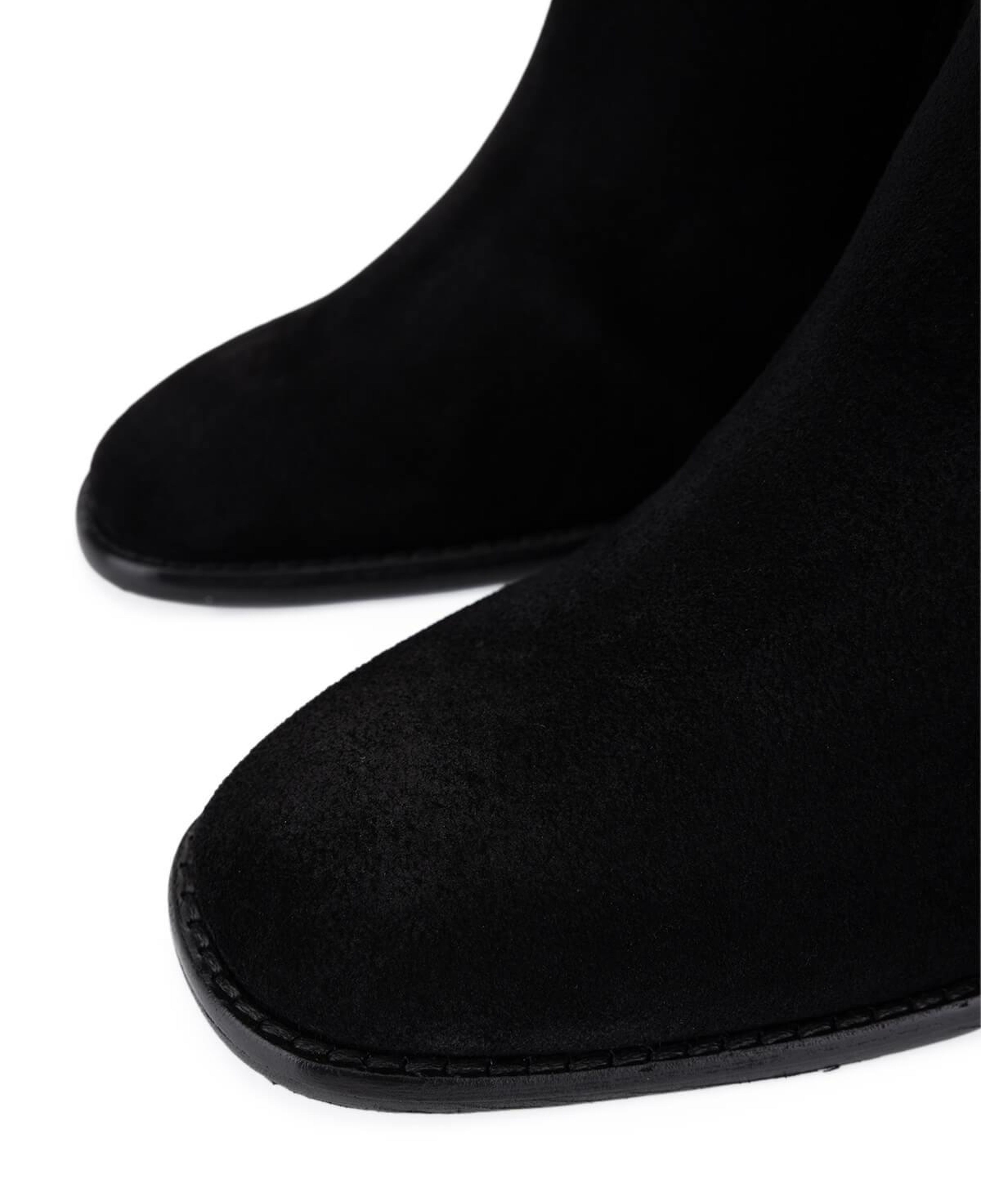 Tamer Tanca Kadın Hakiki Deri Siyah Süet Topuklu Bot