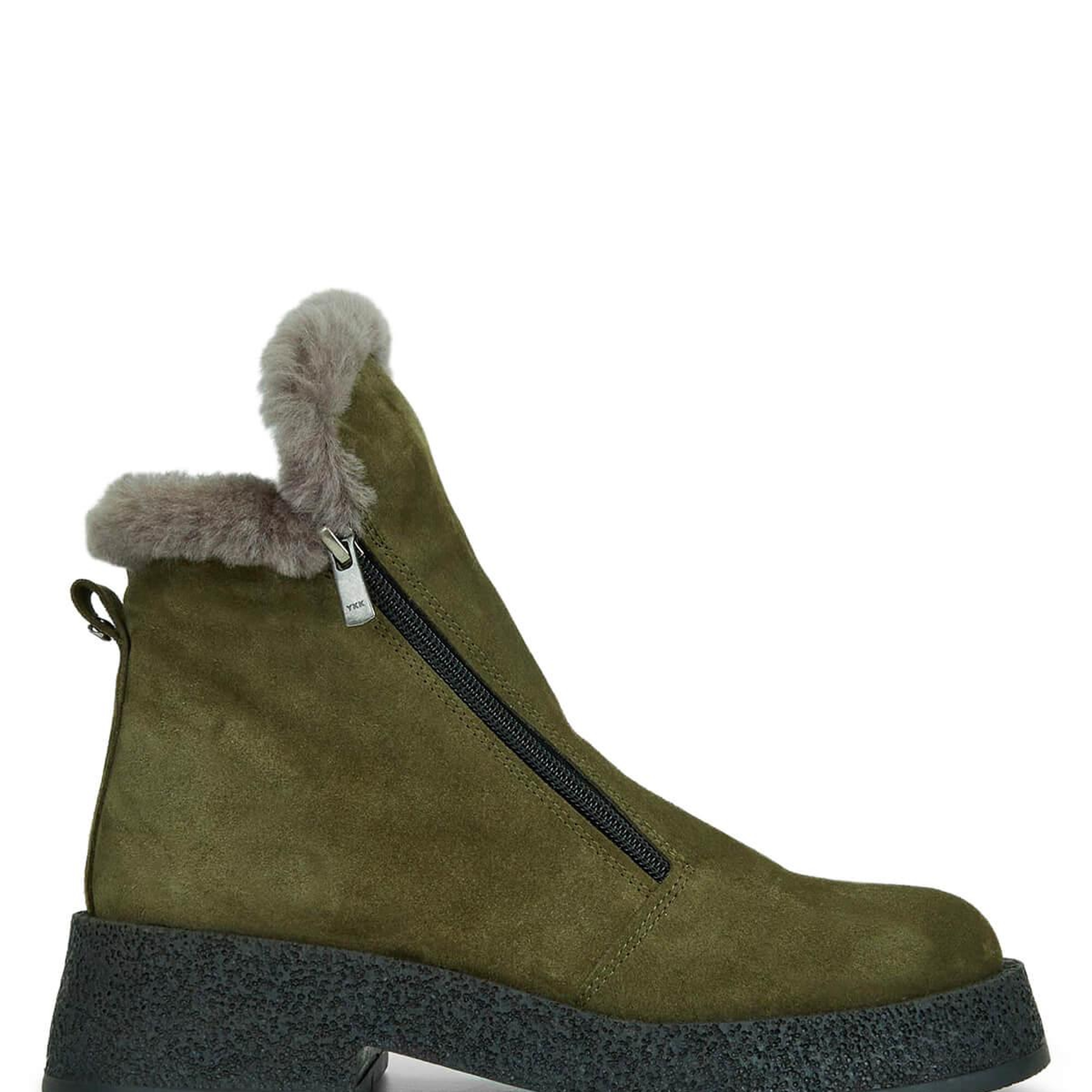 Tamer Tanca Kadın Hakiki Deri Haki Süet Casual Bot