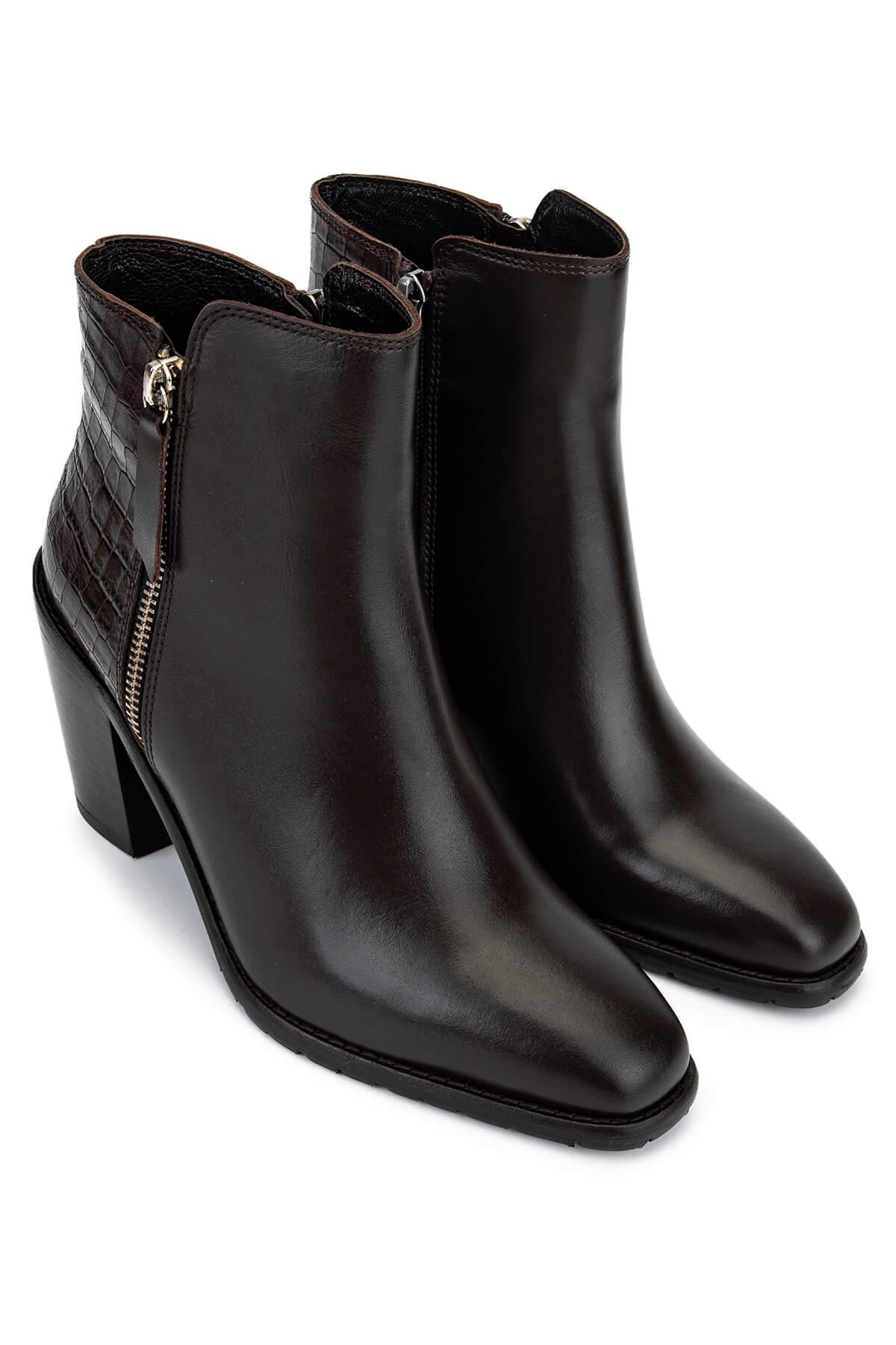 Tamer Tanca Kadın Hakiki Deri Kahverengi Klasik Bot