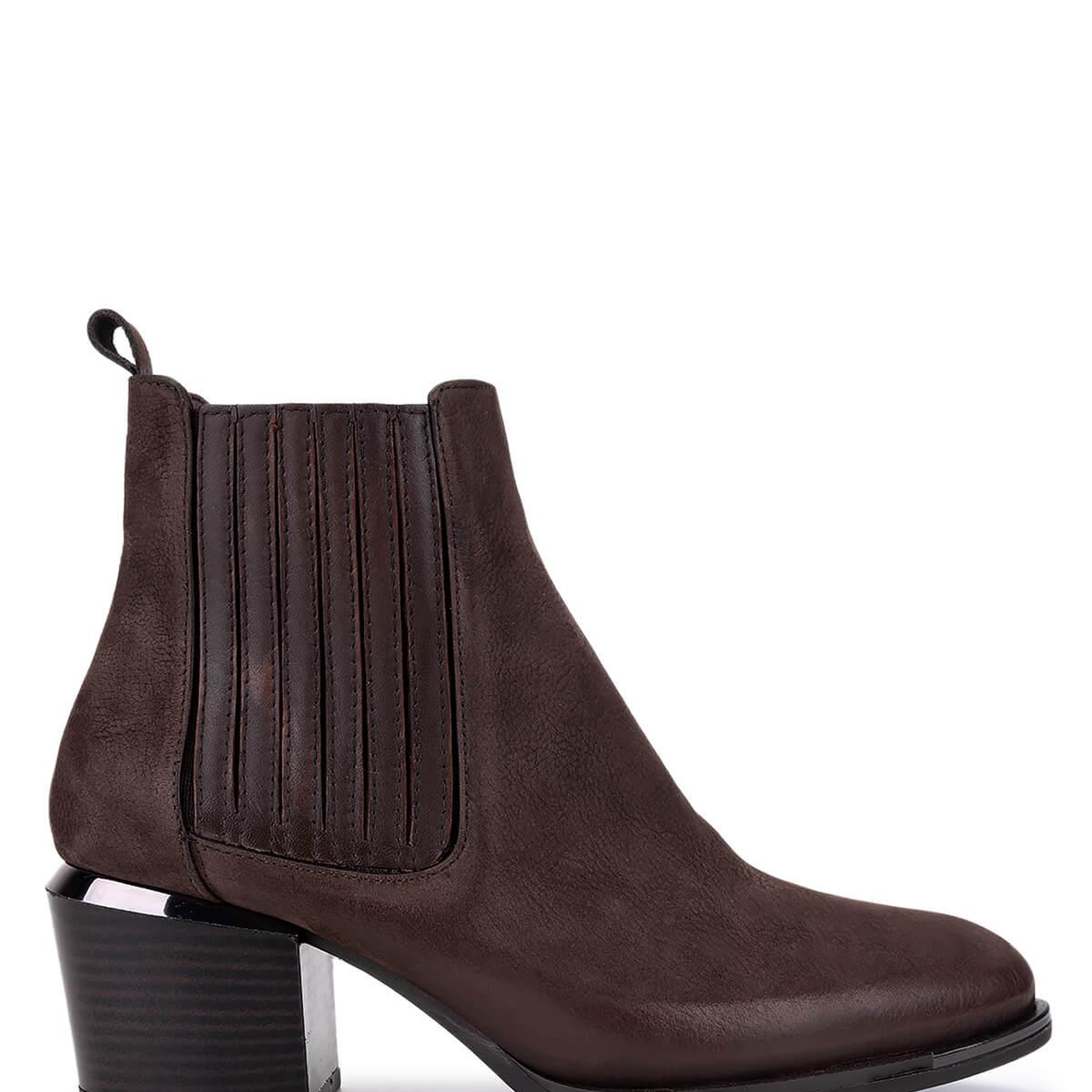 Tamer Tanca Kadın Hakiki Deri Kahverengi Nubuk Topuklu Bot