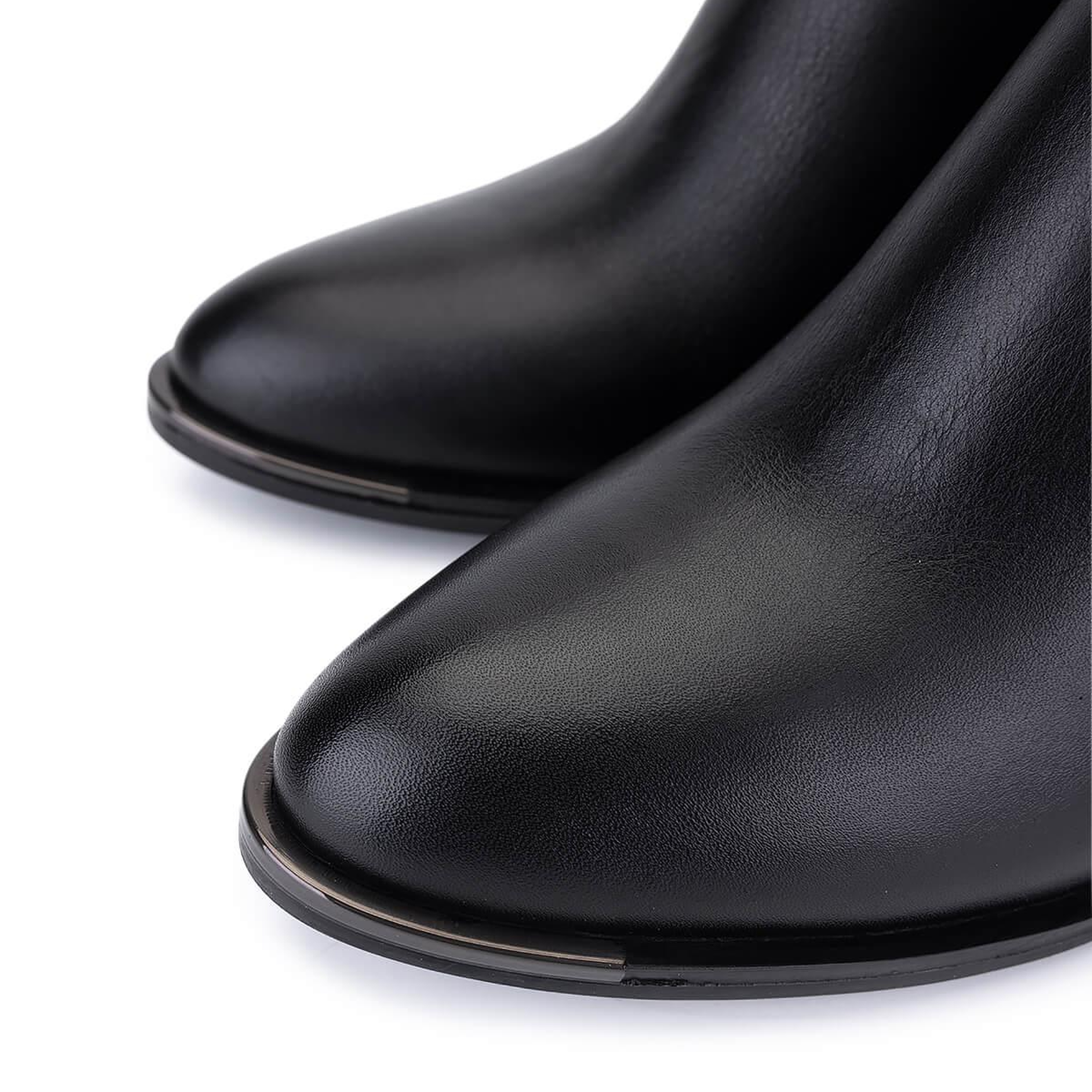 Tamer Tanca Kadın Hakiki Deri Siyah Deri Topuklu Bot