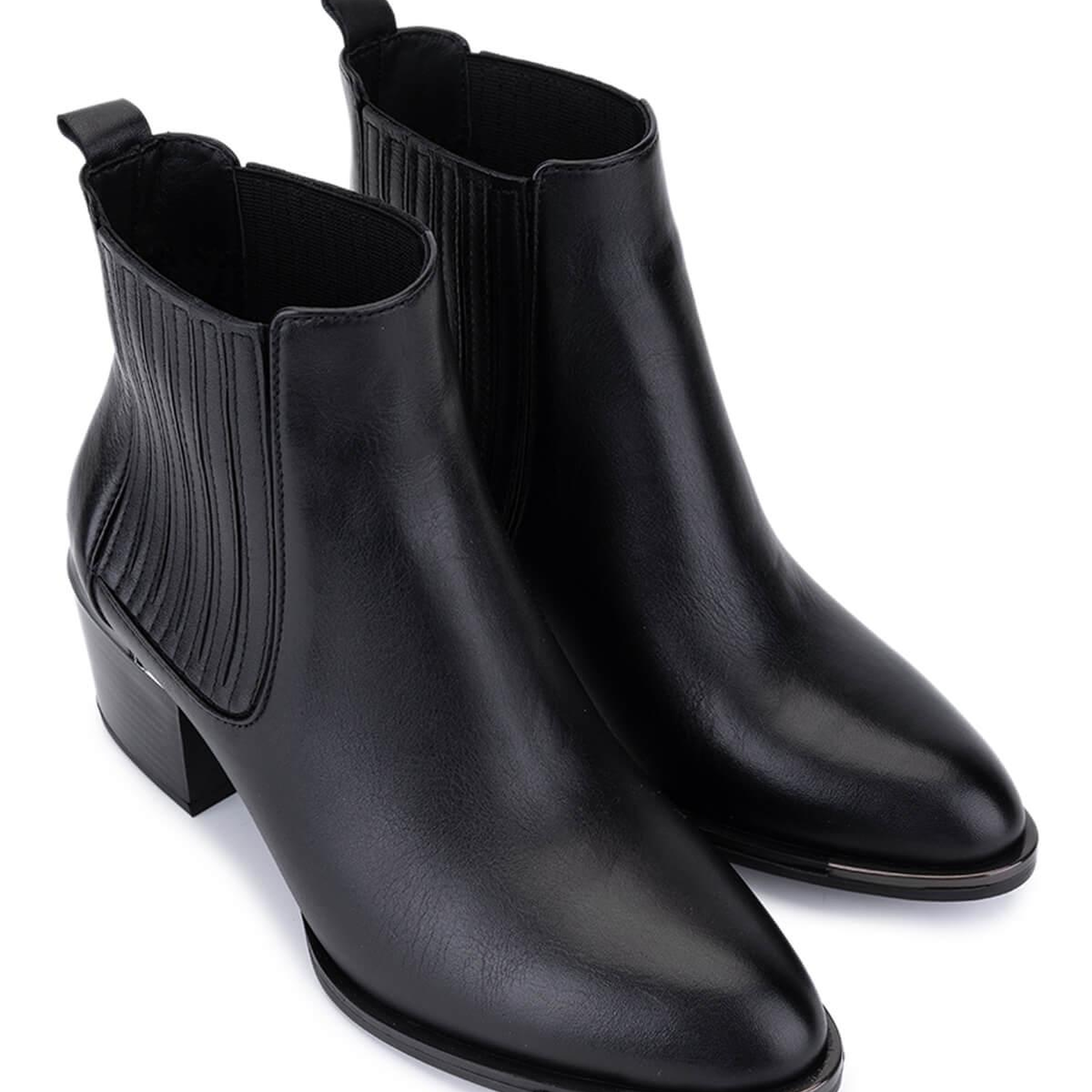 Tamer Tanca Kadın Hakiki Deri Siyah Deri Topuklu Bot