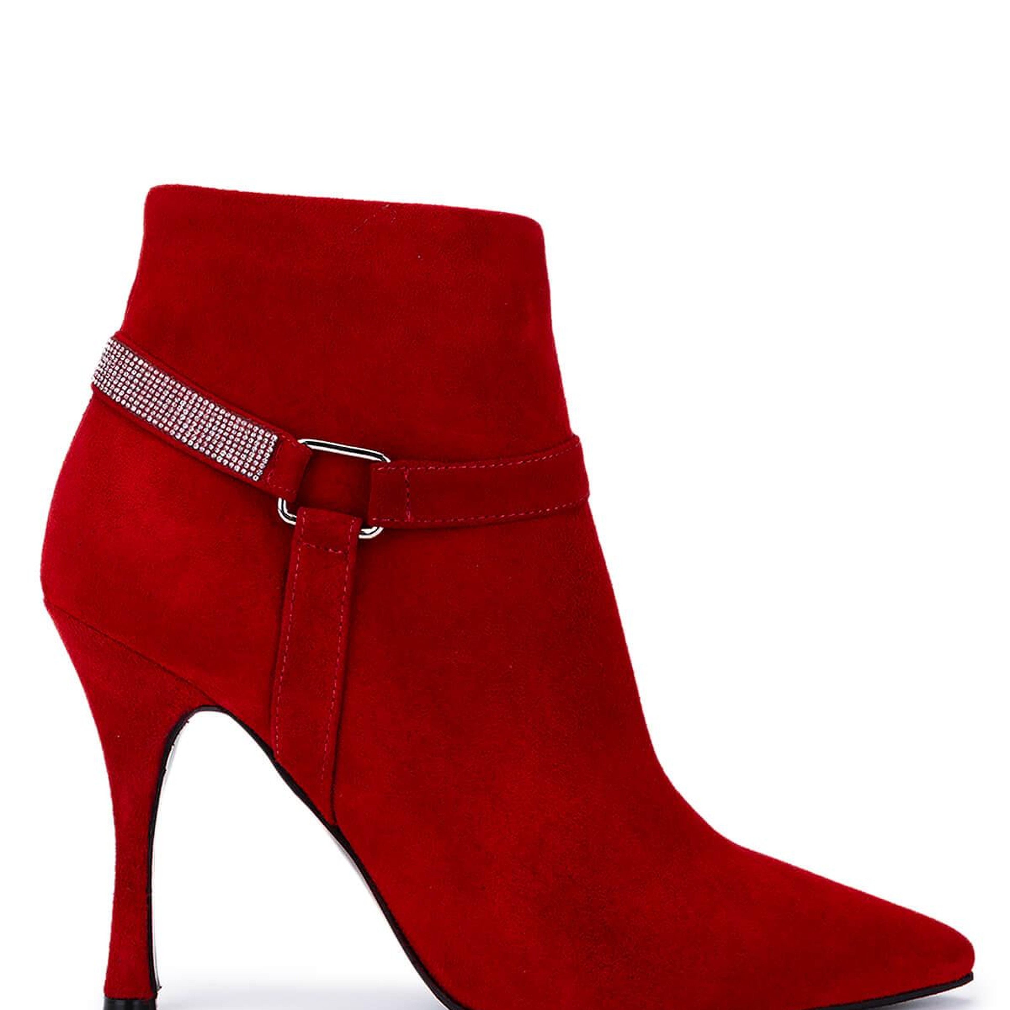 Tamer Tanca Kadın Hakiki Deri Kırmızı Süet Topuklu Bot