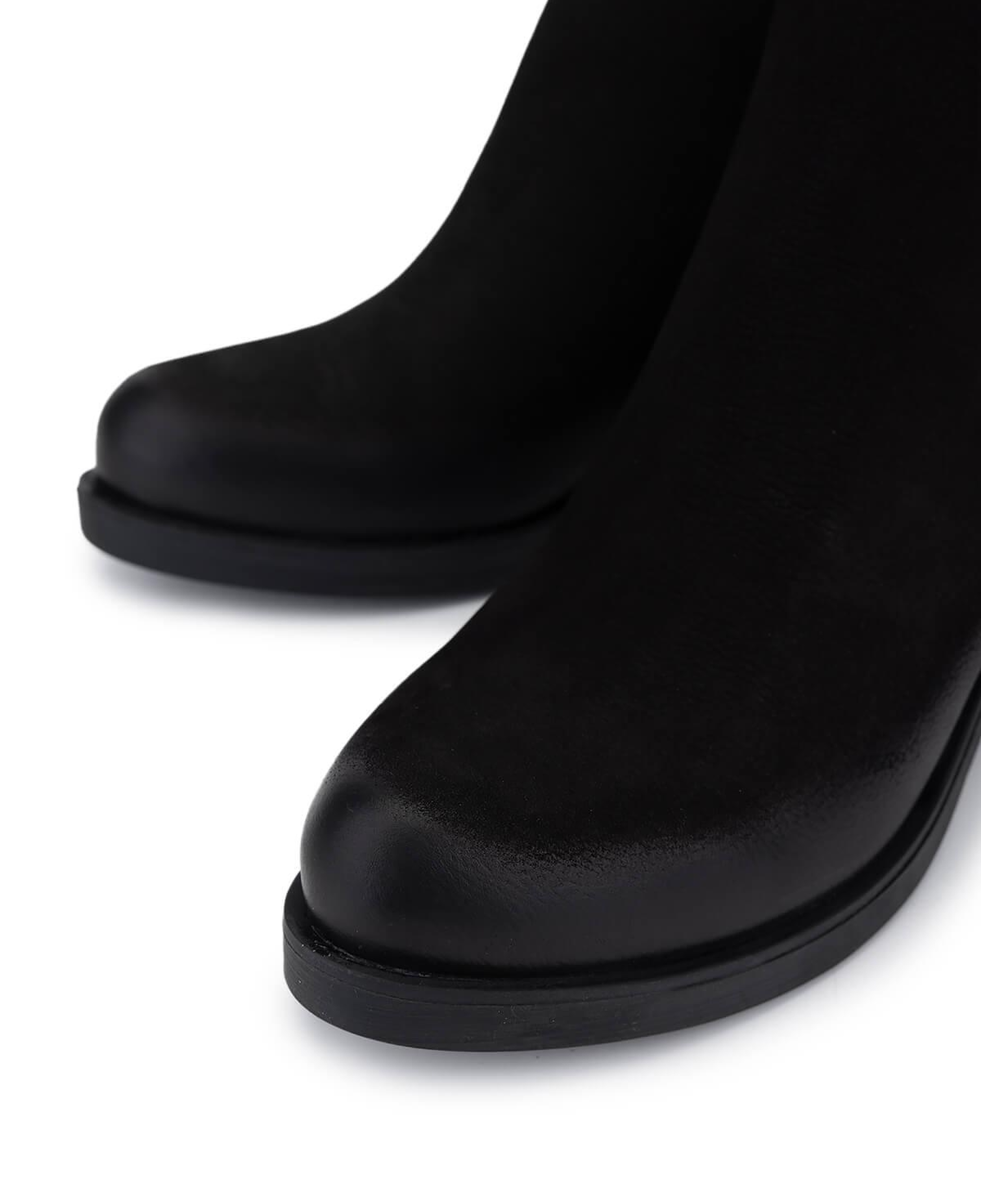 Tamer Tanca Kadın Hakiki Deri Siyah Nubuk Topuklu Bot