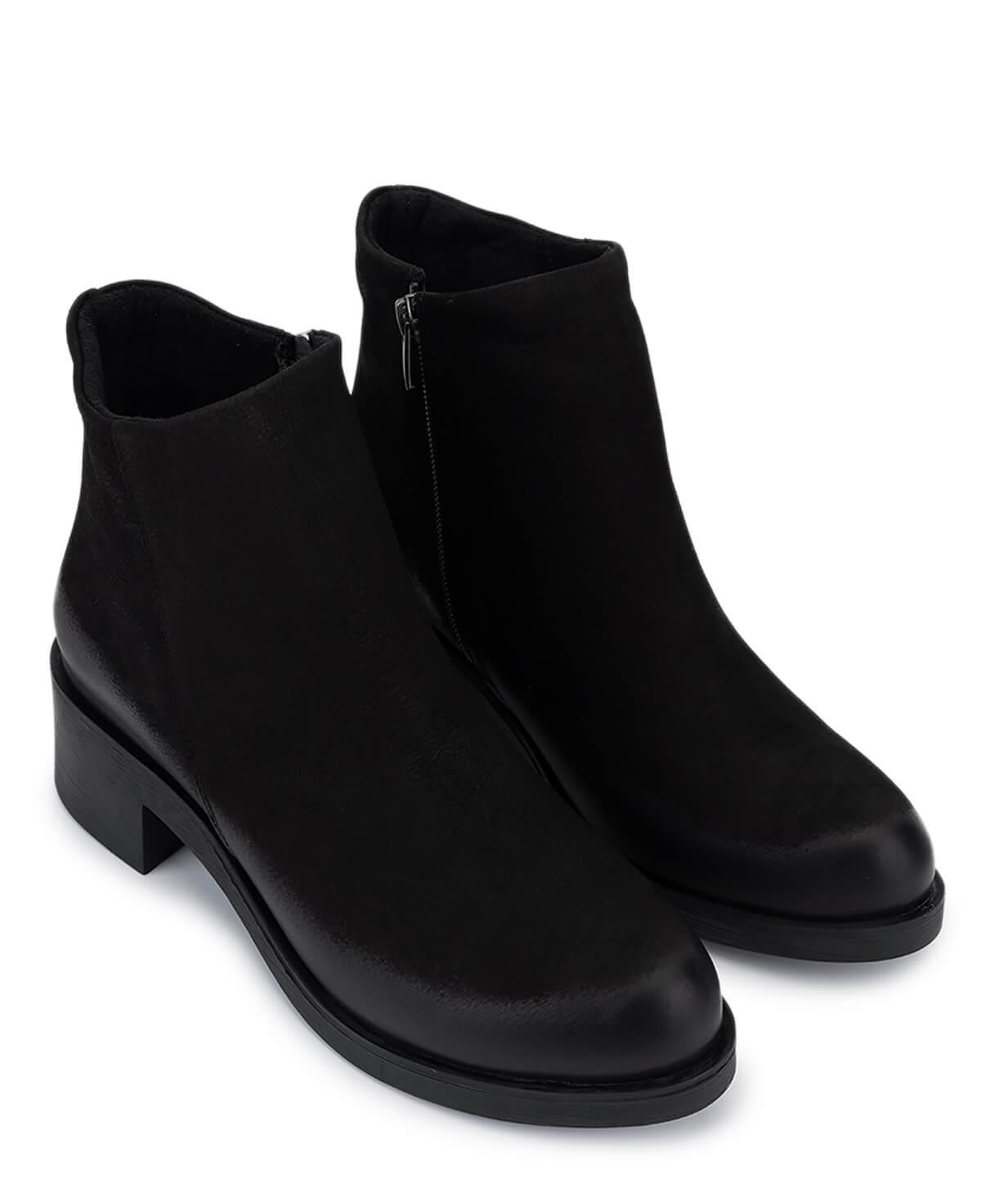 Tamer Tanca Kadın Hakiki Deri Siyah Nubuk Topuklu Bot