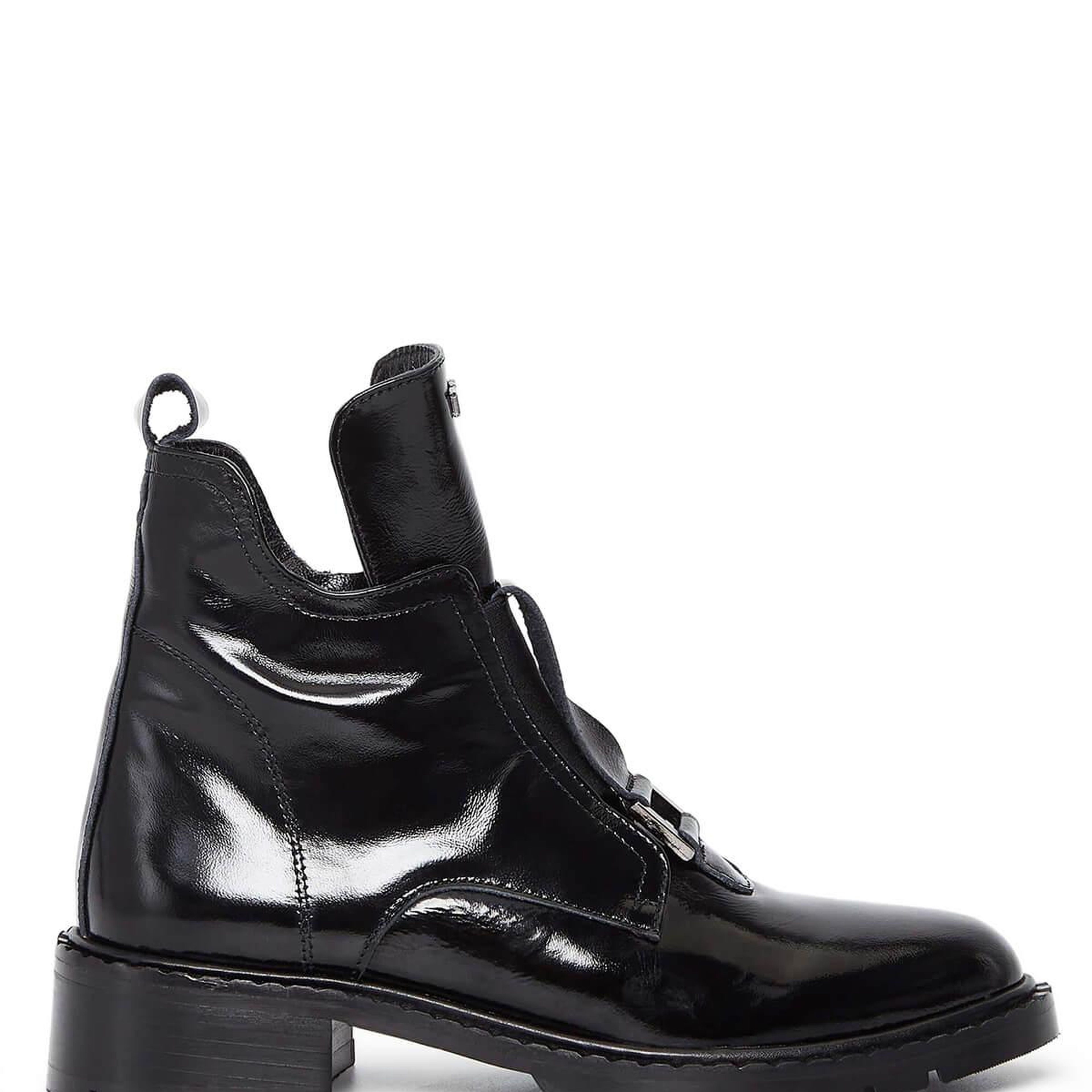 Tamer Tanca Kadın Hakiki Deri Siyah Rugan Casual Bot