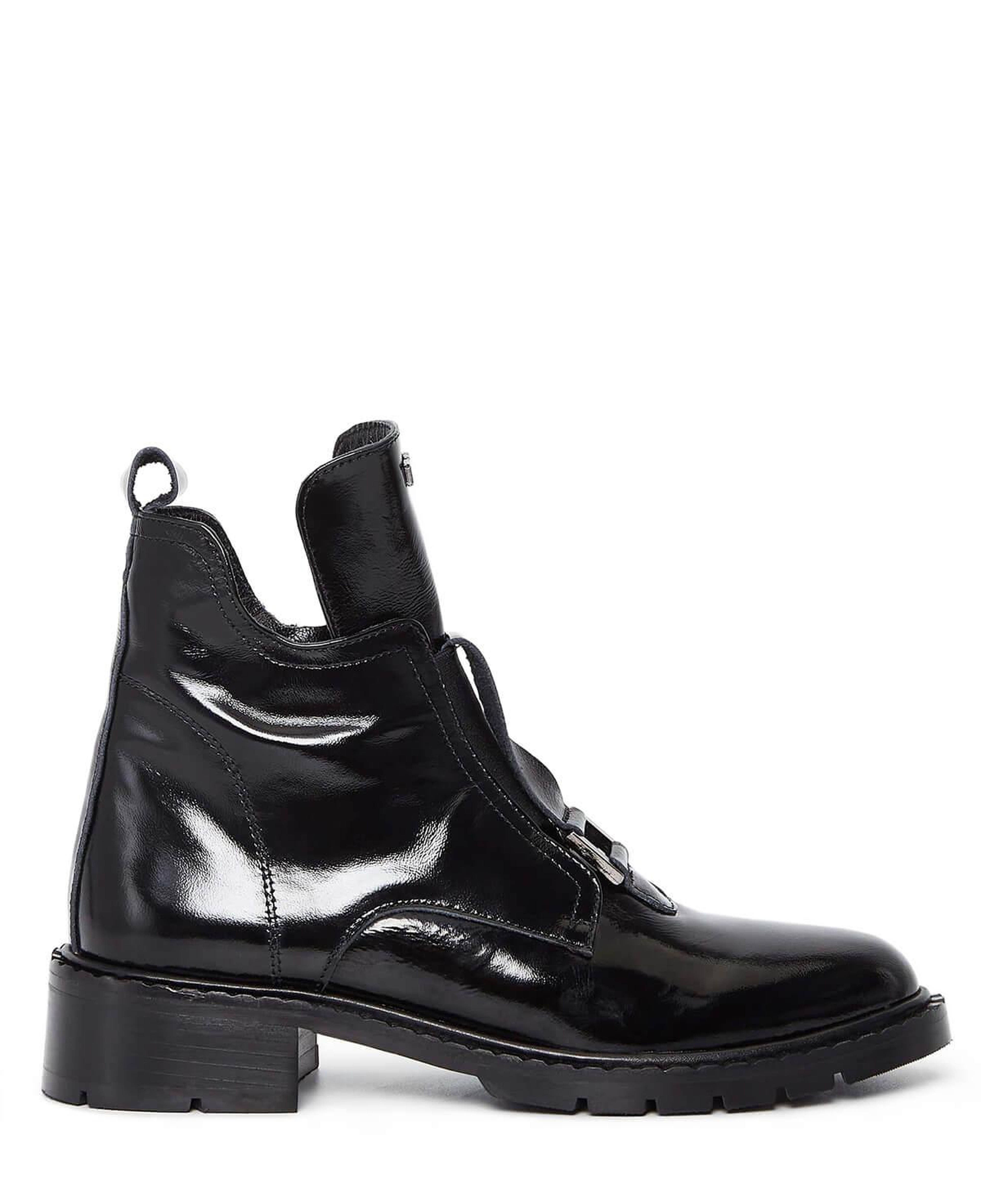 Tamer Tanca Kadın Hakiki Deri Siyah Rugan Casual Bot