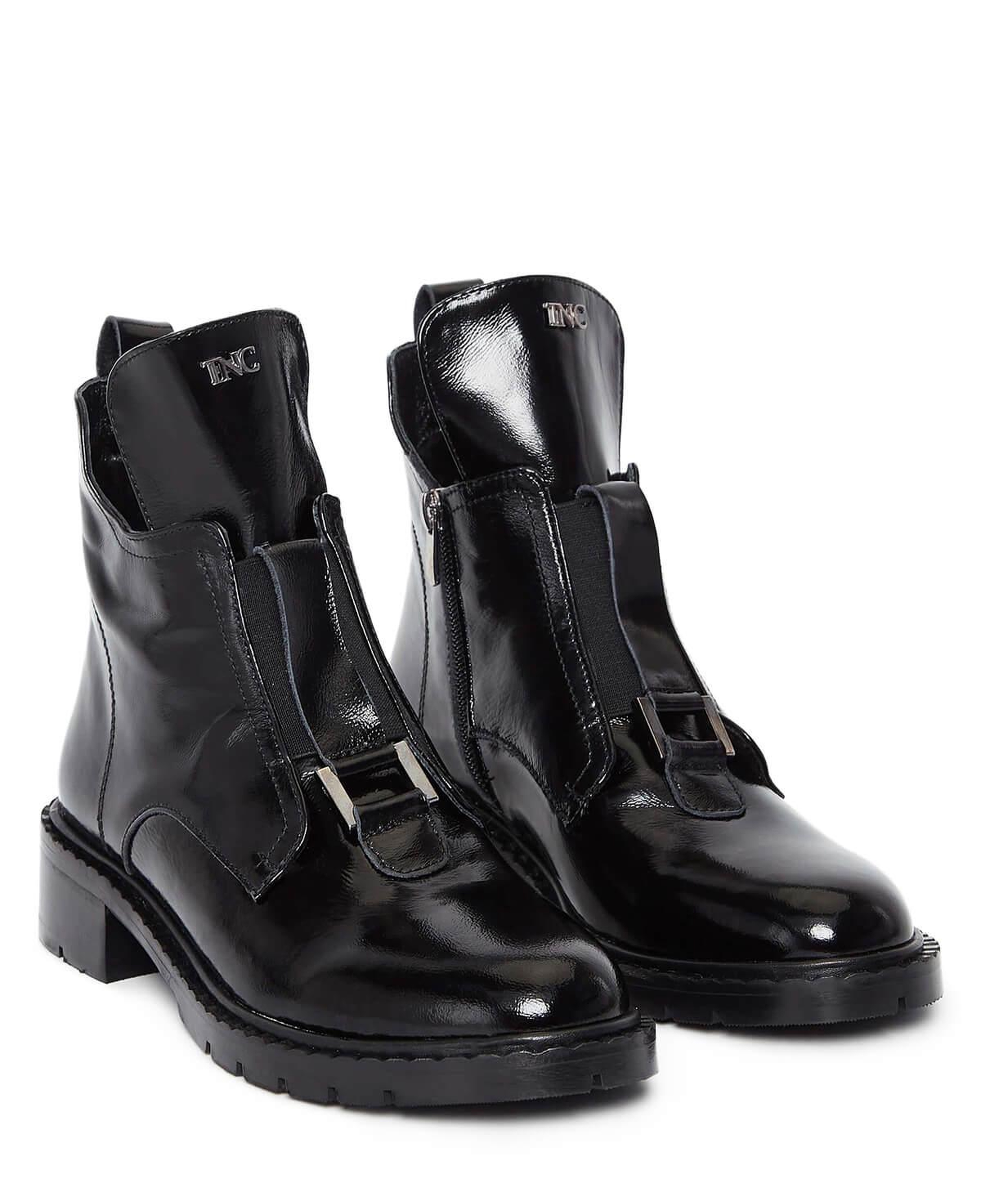 Tamer Tanca Kadın Hakiki Deri Siyah Rugan Casual Bot