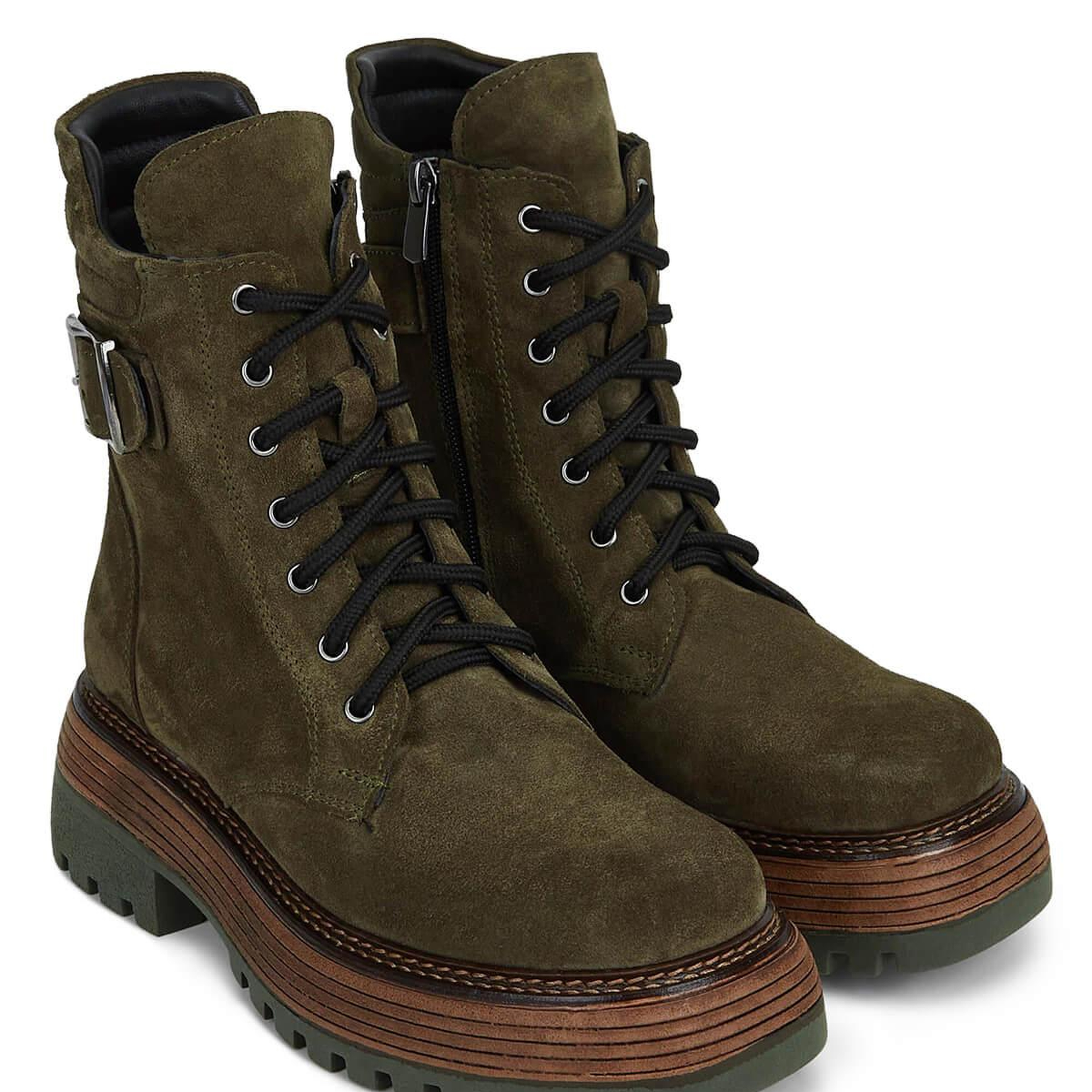 Tamer Tanca Kadın Hakiki Deri Haki Süet Casual Bot