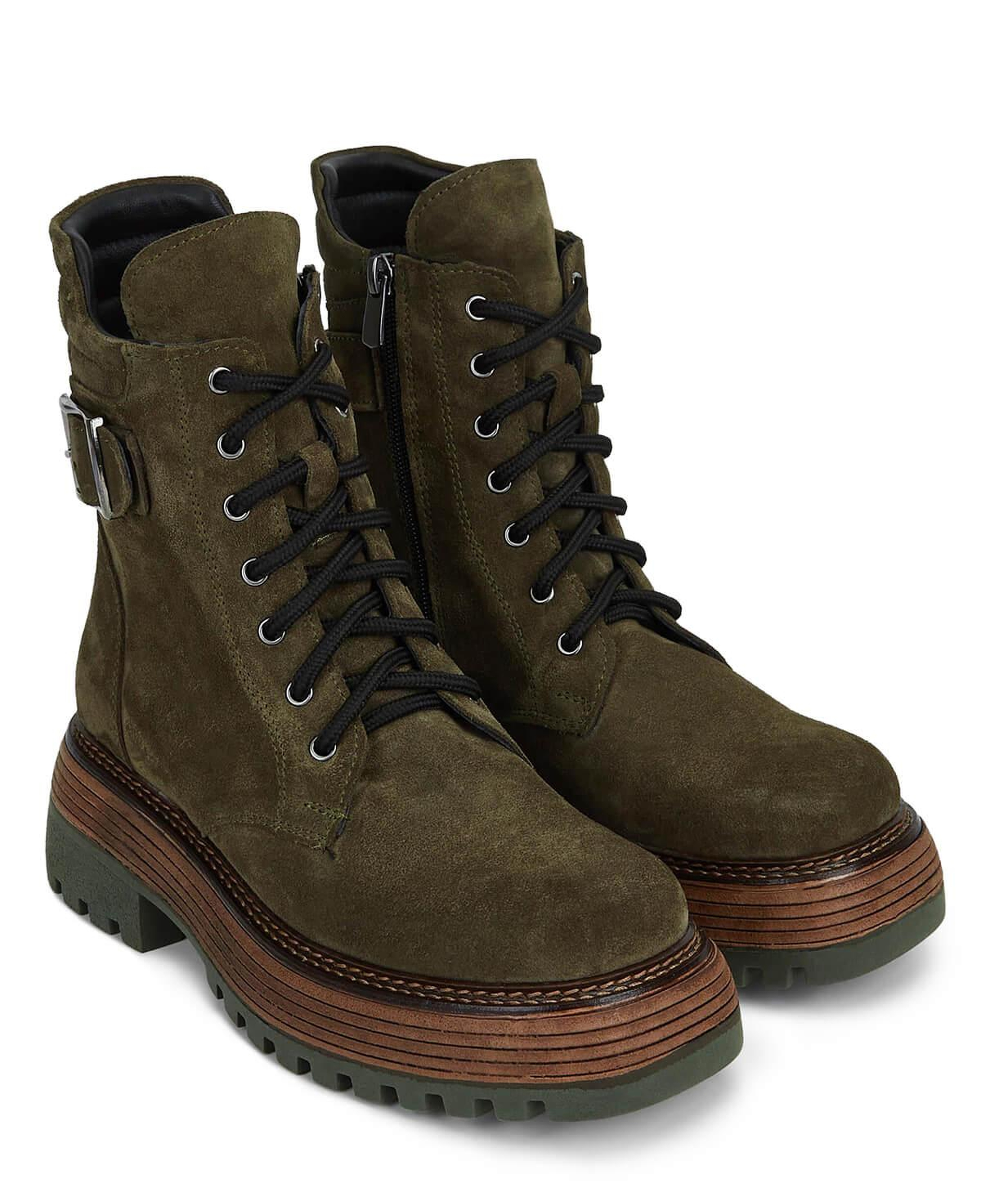 Tamer Tanca Kadın Hakiki Deri Haki Süet Casual Bot