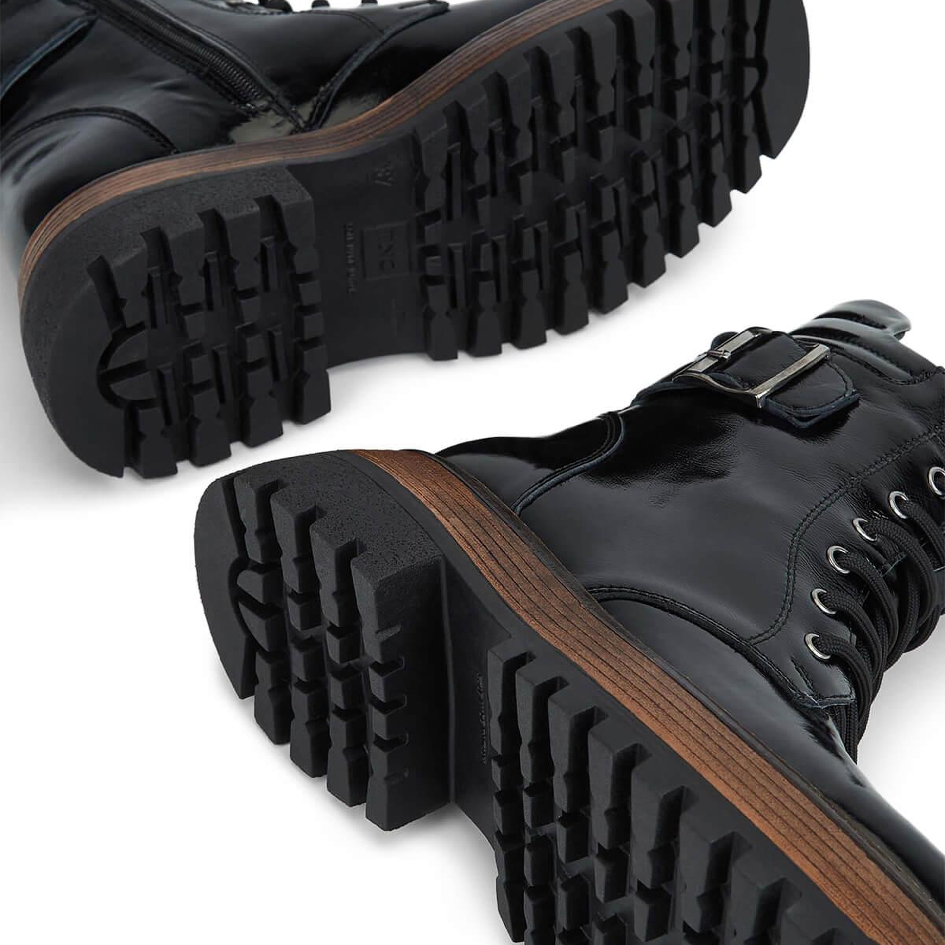 Tamer Tanca Kadın Hakiki Deri Siyah Rugan Casual Bot