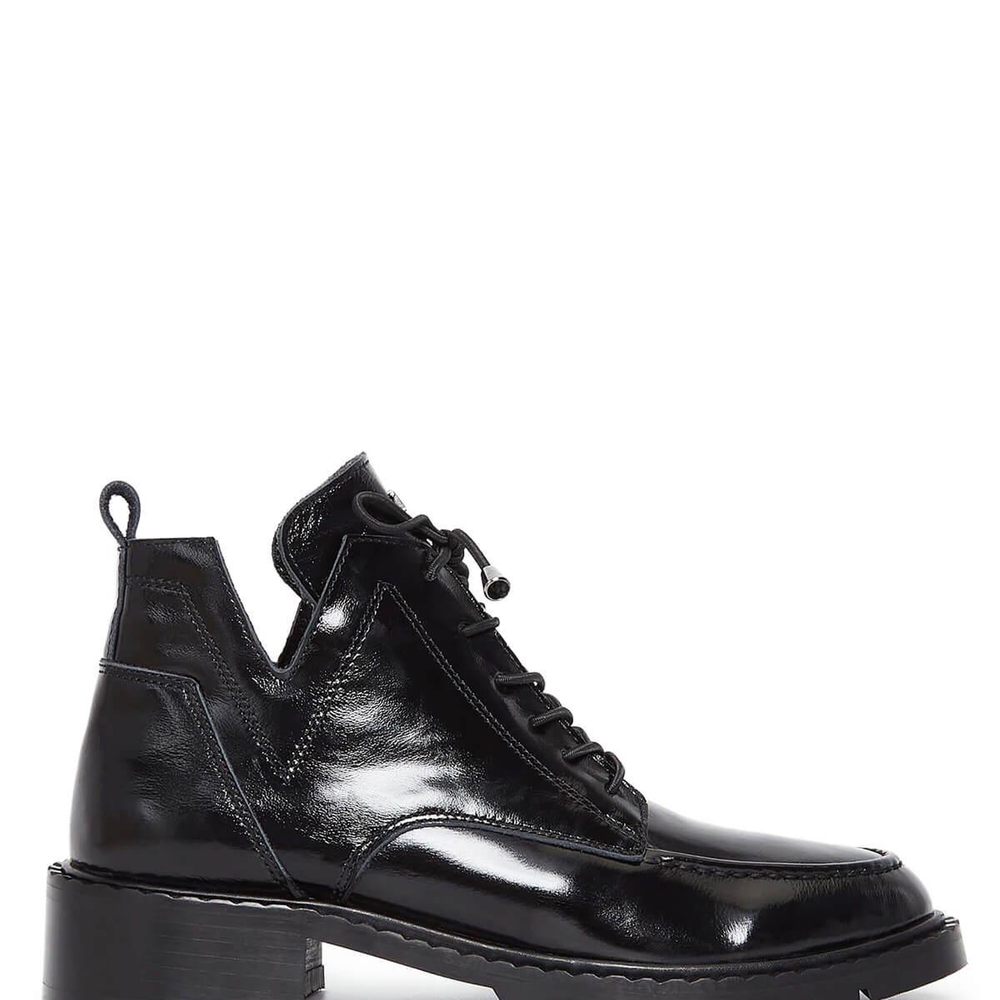 Tamer Tanca Kadın Hakiki Deri Siyah Rugan Casual Bot