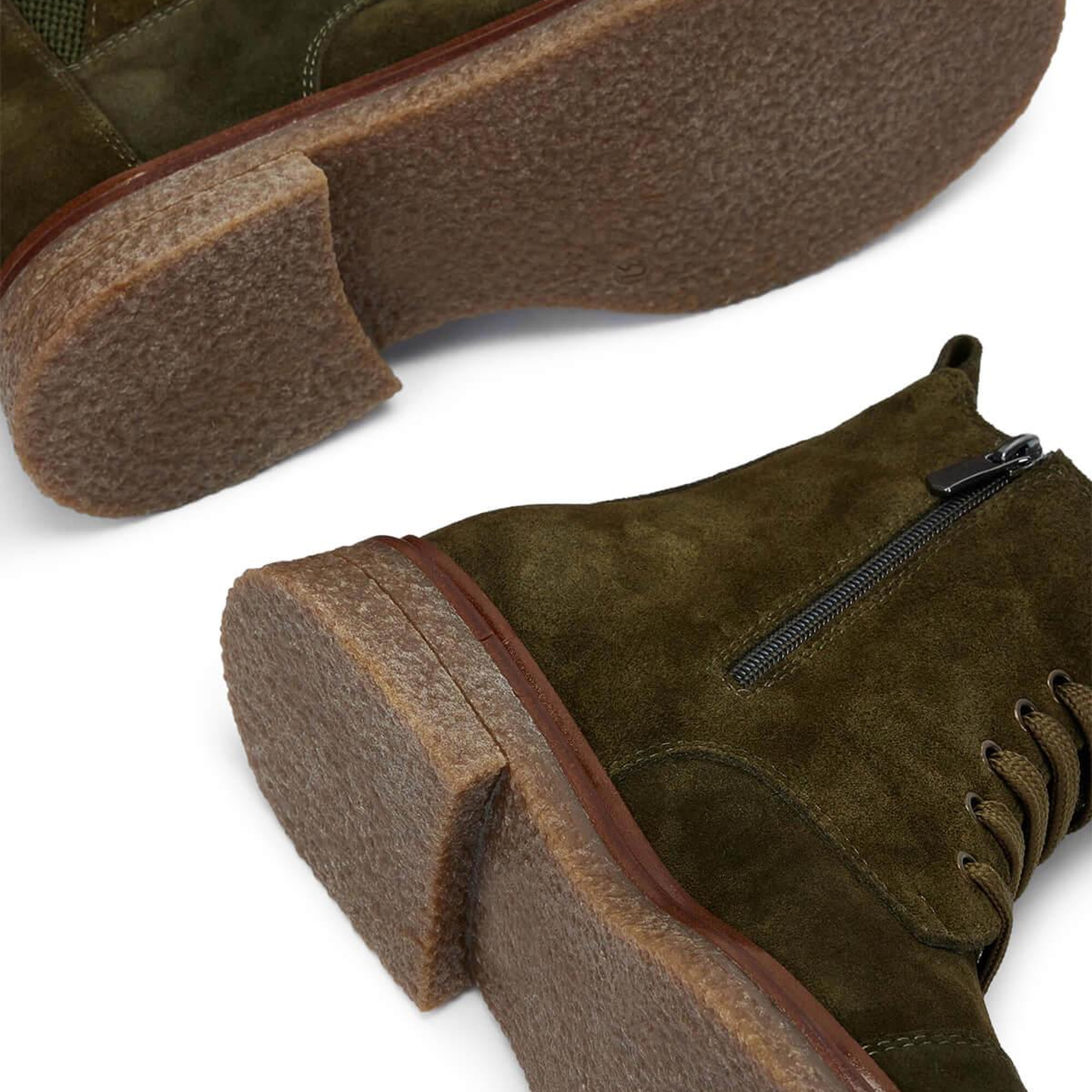 Tamer Tanca Kadın Hakiki Deri Haki Süet Casual Bot